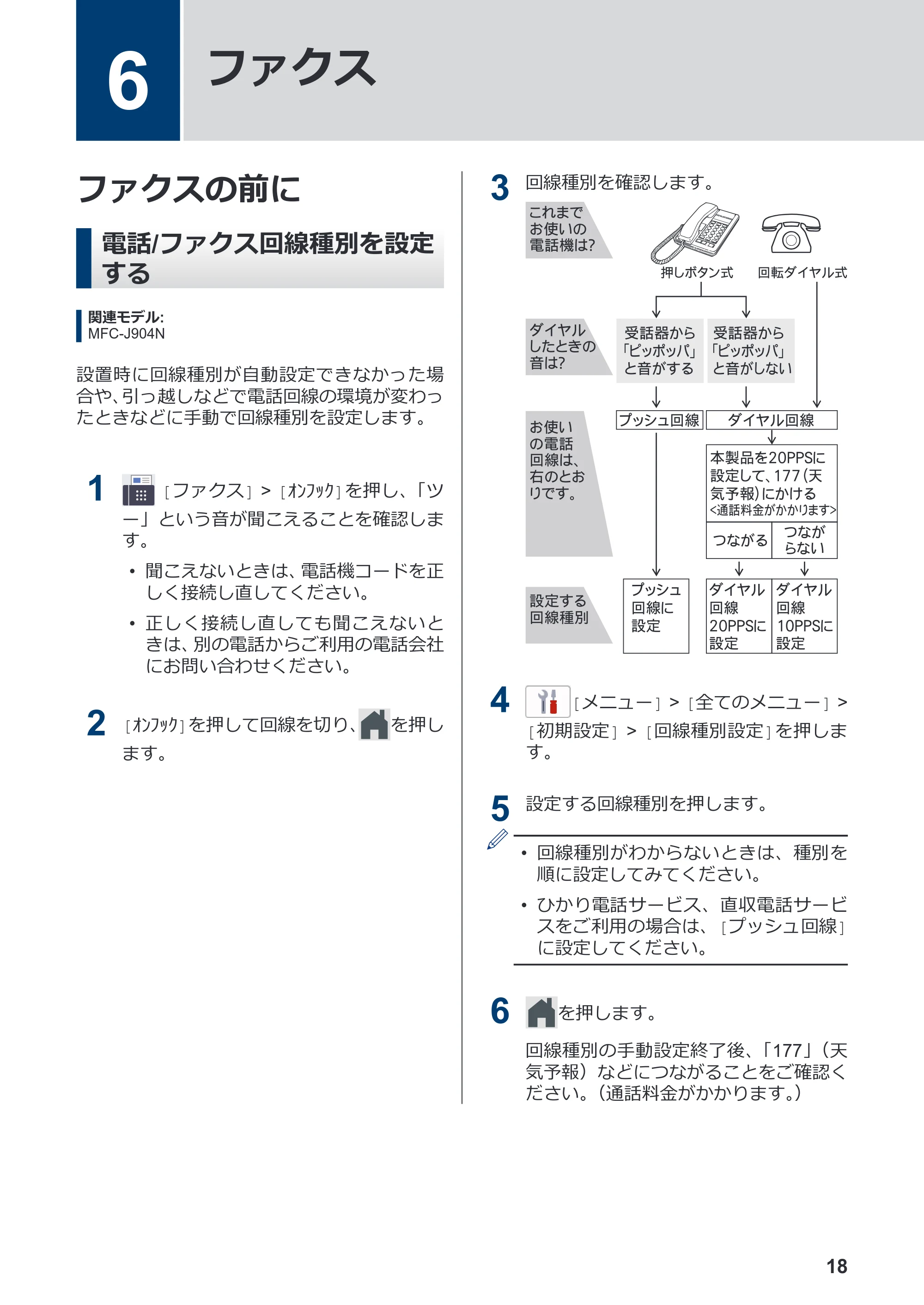 ブラザー DCP-J526N / DCP-J914N / DCP-J926N-B/W かんたん操作ガイド — 6 ファクス — 原本ページ — 19ページ