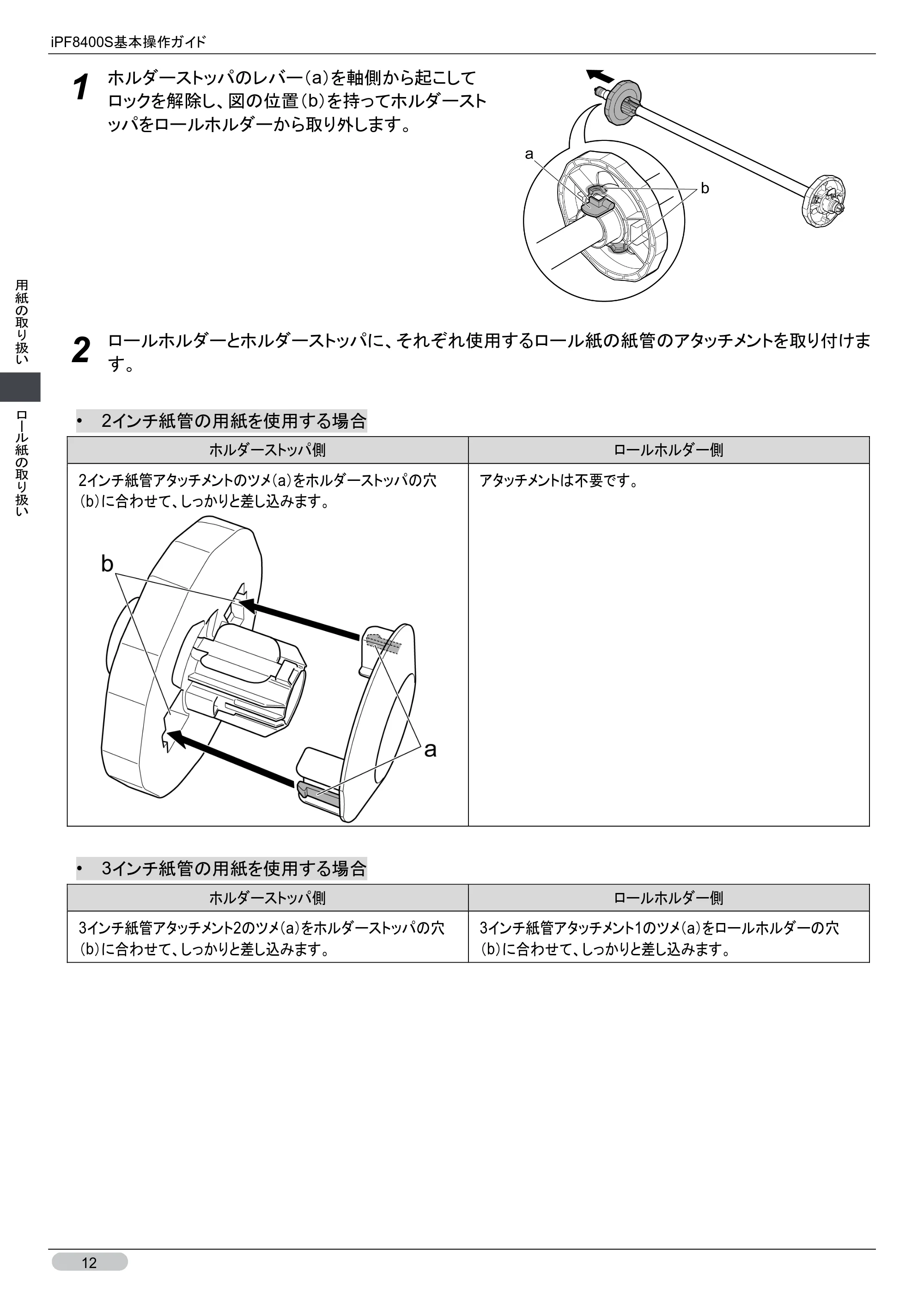 キヤノン iPF8400S 基本操作ガイド (PDF形式/13.84Mバイト) — 原本ページ — 12ページ