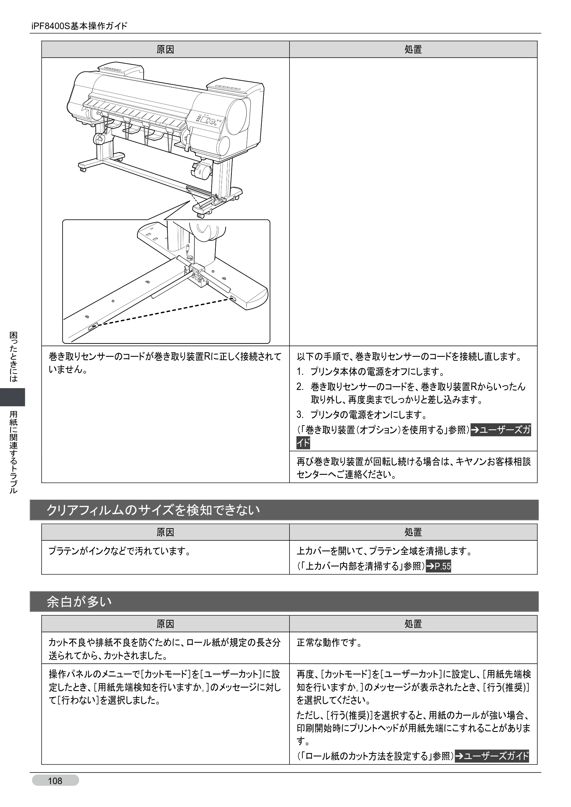 キヤノン iPF8400S 基本操作ガイド （PDF形式／13.84Mバイト） — 原本ページ — 108ページ