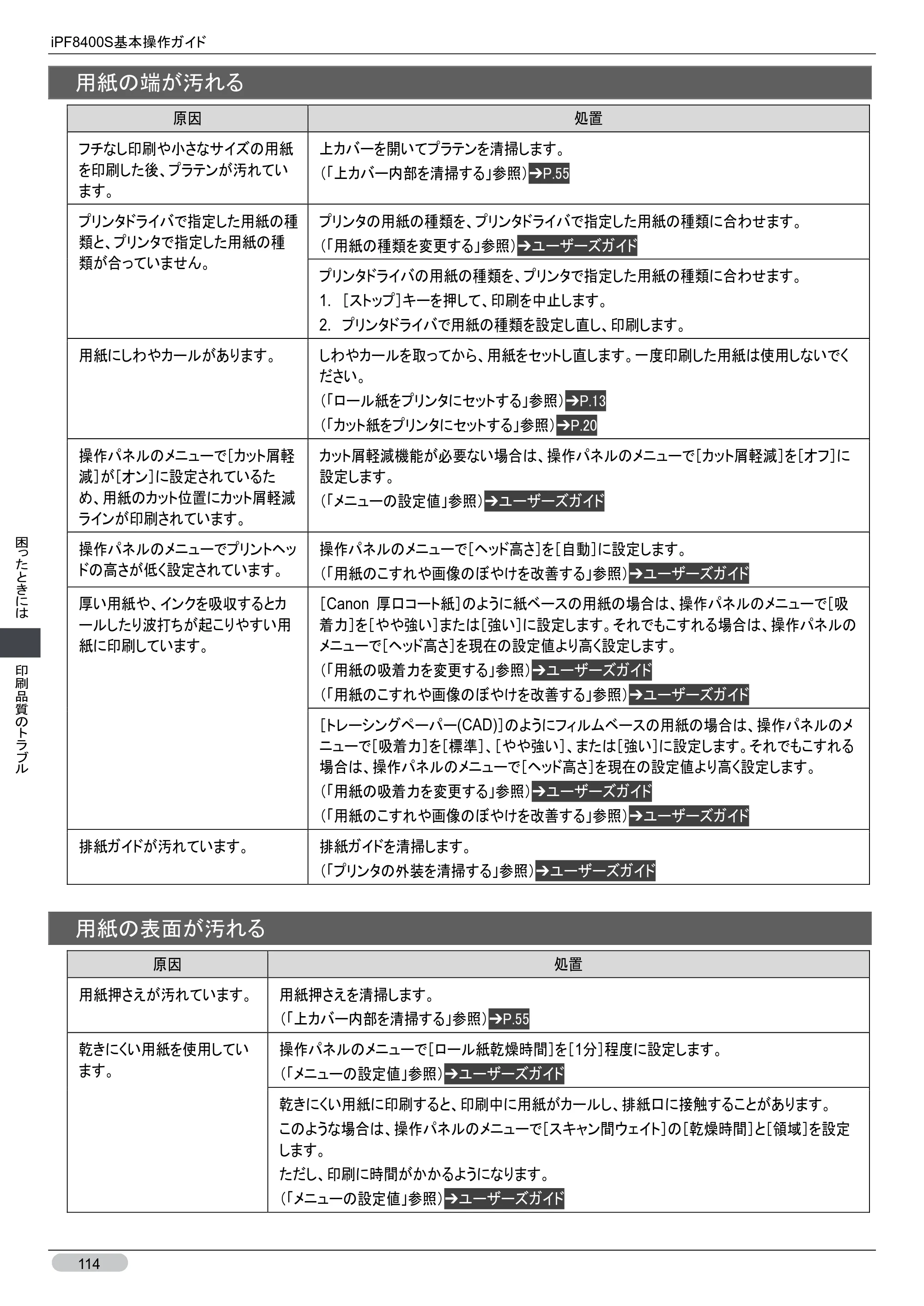 キヤノン iPF8400S 基本操作ガイド （PDF形式／13.84Mバイト） — 原本ページ — 114ページ