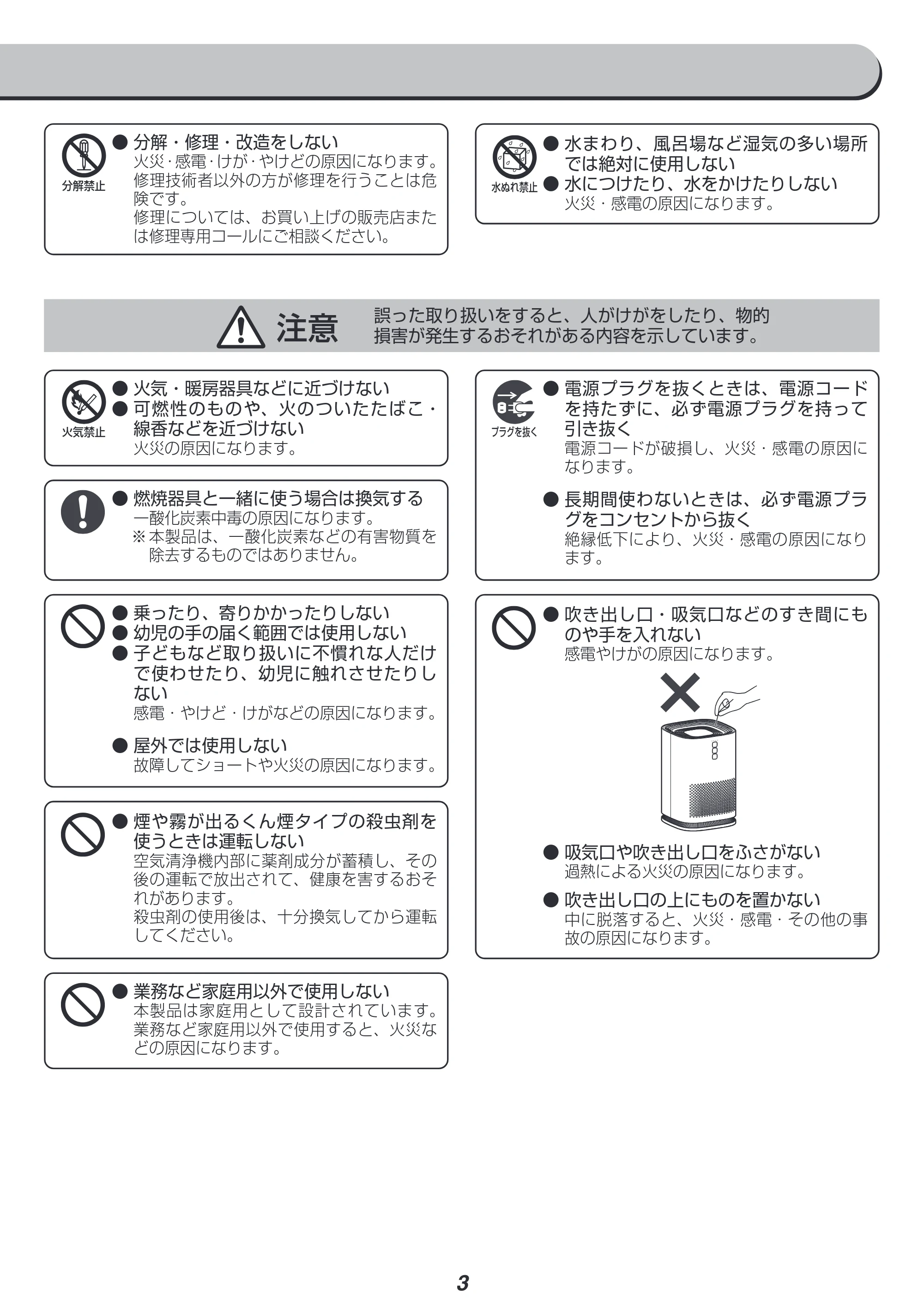 アイリスオーヤマ IAP-A25 取扱説明書 — 原本ページ — 3ページ