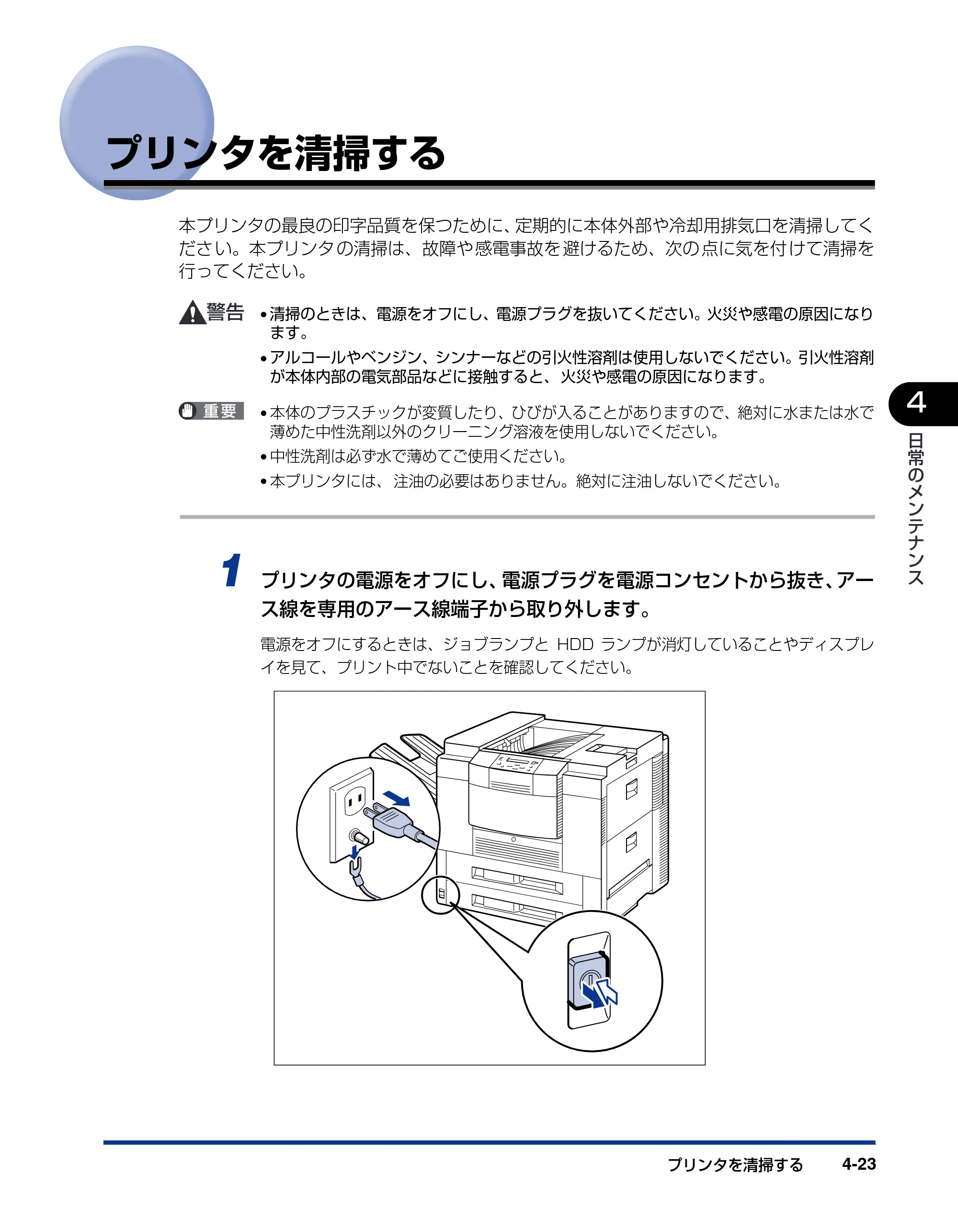 キヤノン LBP-1910 ユーザーズガイド 2006年5月25日更新 （PDF形式／5.78Mバイト） — プリンタを清掃する — 原本ページ — 185ページ