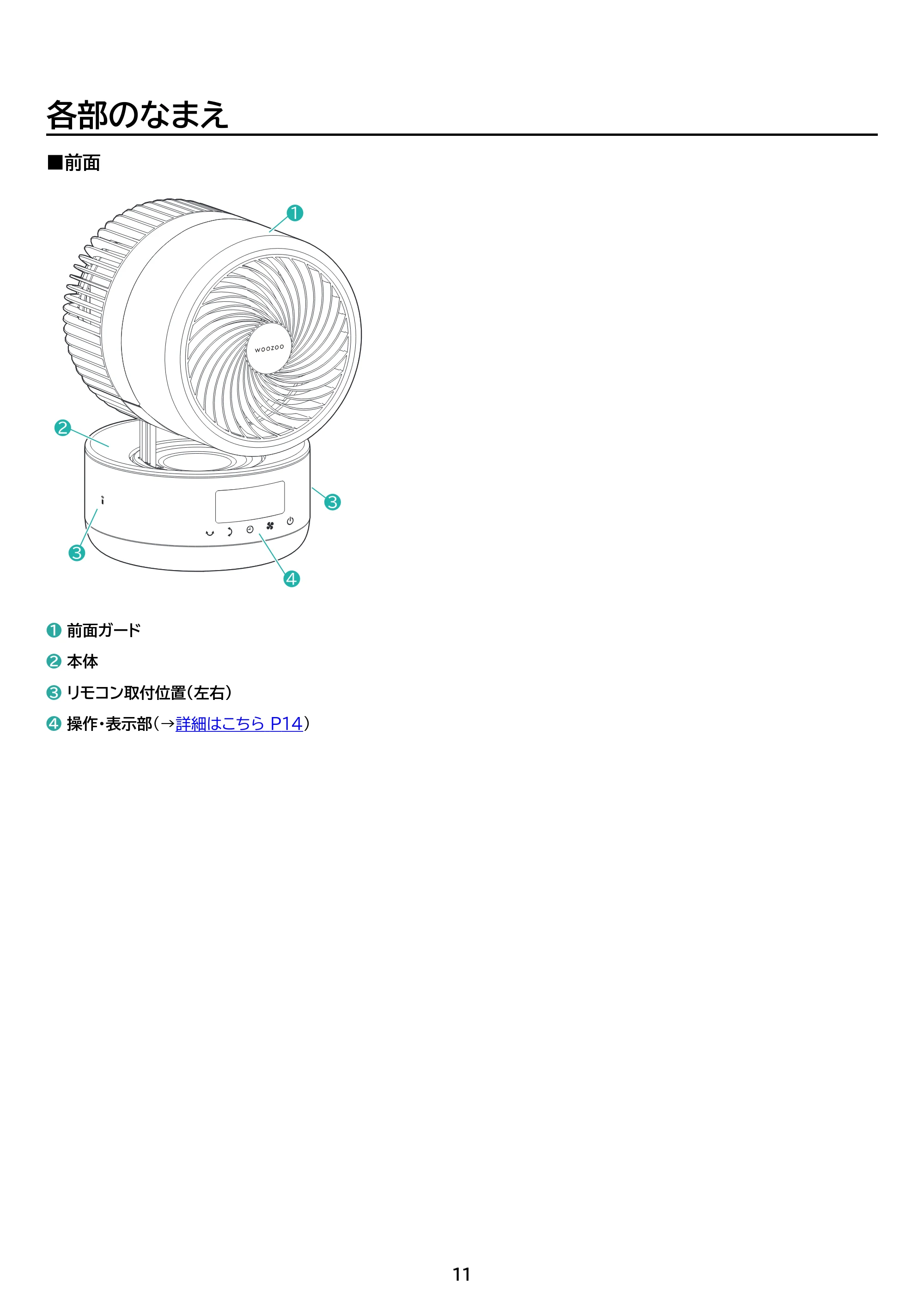 アイリスオーヤマ PCF-CD15TECA 取扱説明書 — 原本ページ — 11ページ