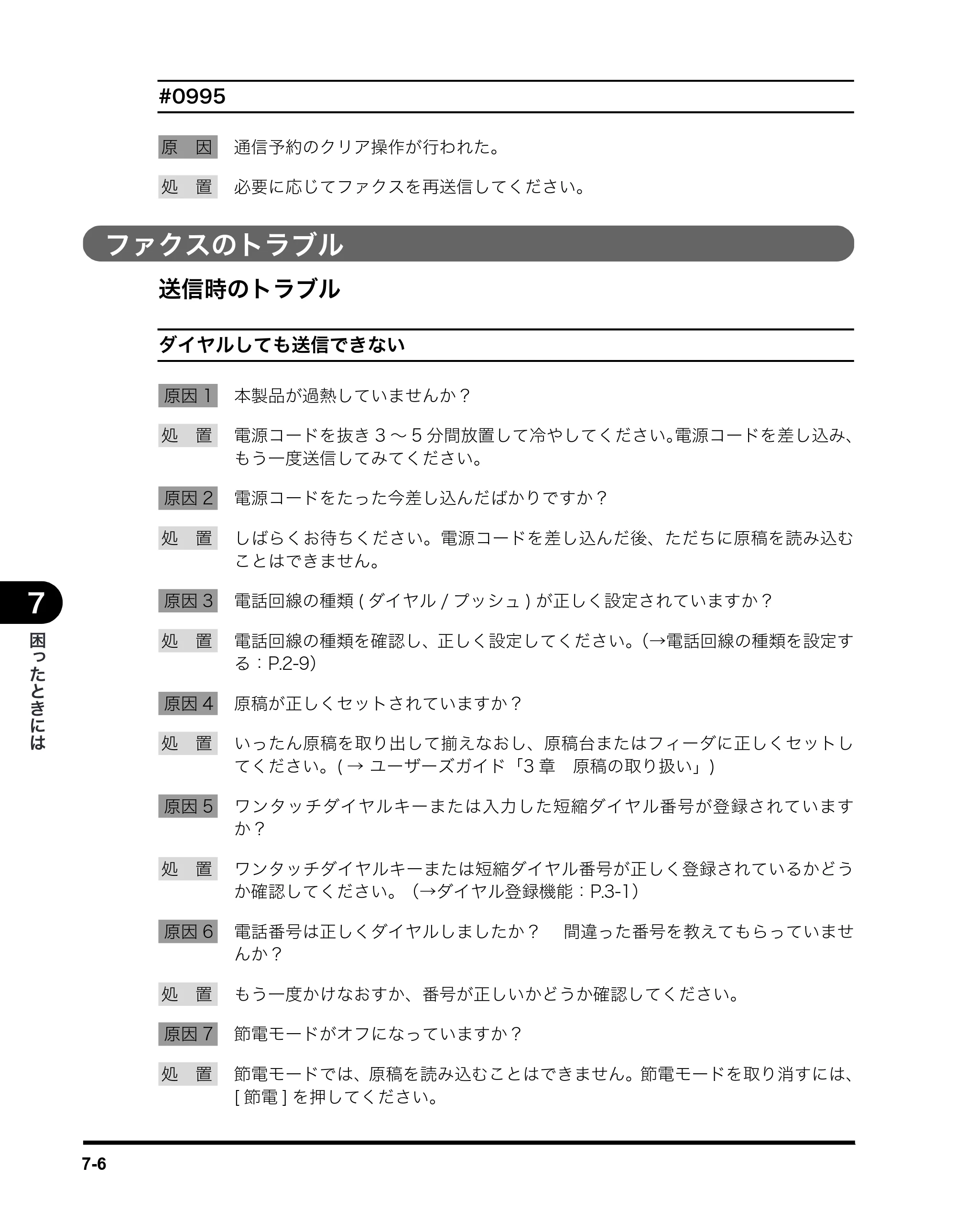 キヤノン MF5770 ファクスガイド （PDF形式／4.29Mバイト） — ファクスのトラブル — 原本ページ — 63ページ