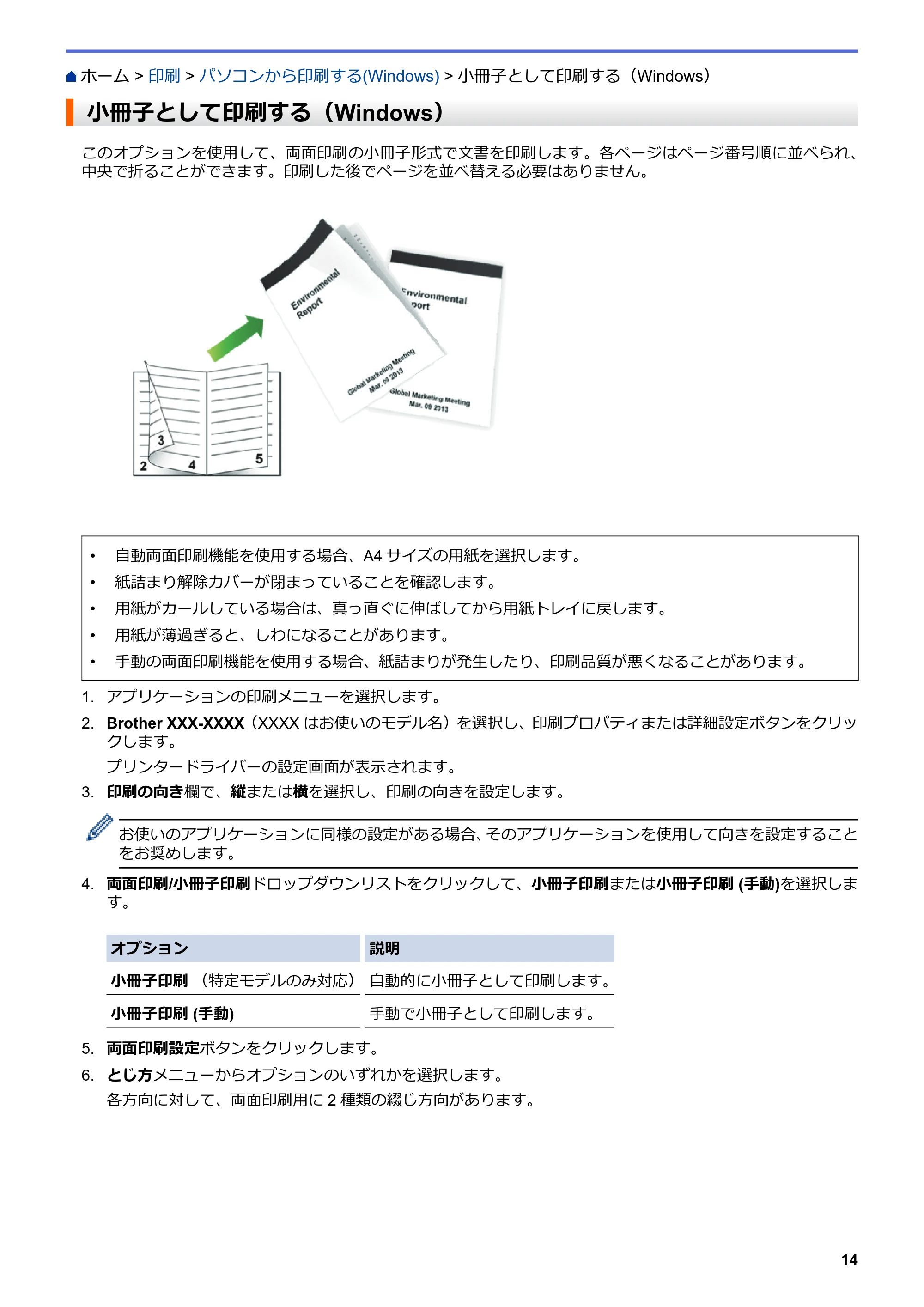 ブラザー MFC-L6900DW / MFC-L5755DW ユーザーズガイド(印刷用) ~パソコン活用&ネットワーク~ — 小冊子として印刷する(Windows) — 原本ページ — 15ページ