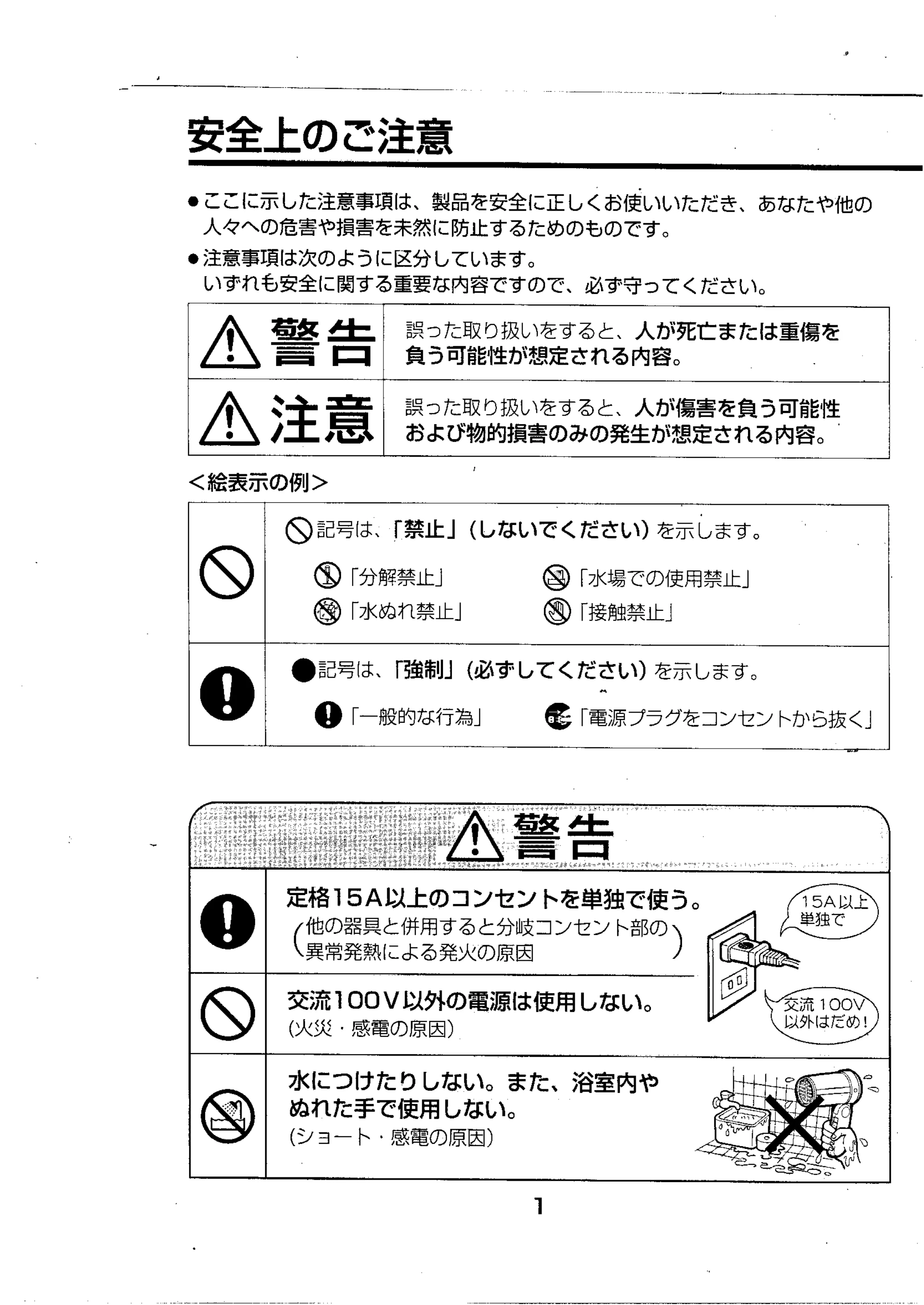 日立 HDEG2 取扱説明書 — 安全上のご注意 — 原本ページ — 2ページ