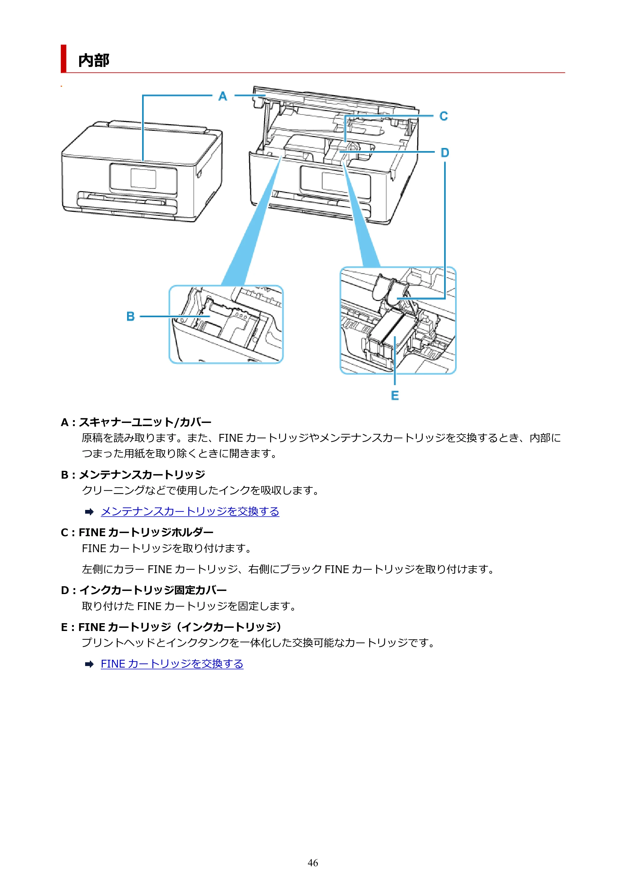 キヤノン PIXUS TS6630 TS6630 (PDF) オンラインマニュアル 取扱説明書 2026年3月19日掲載(PDF:5.3MB) — 内部 — 原本ページ — 46ページ