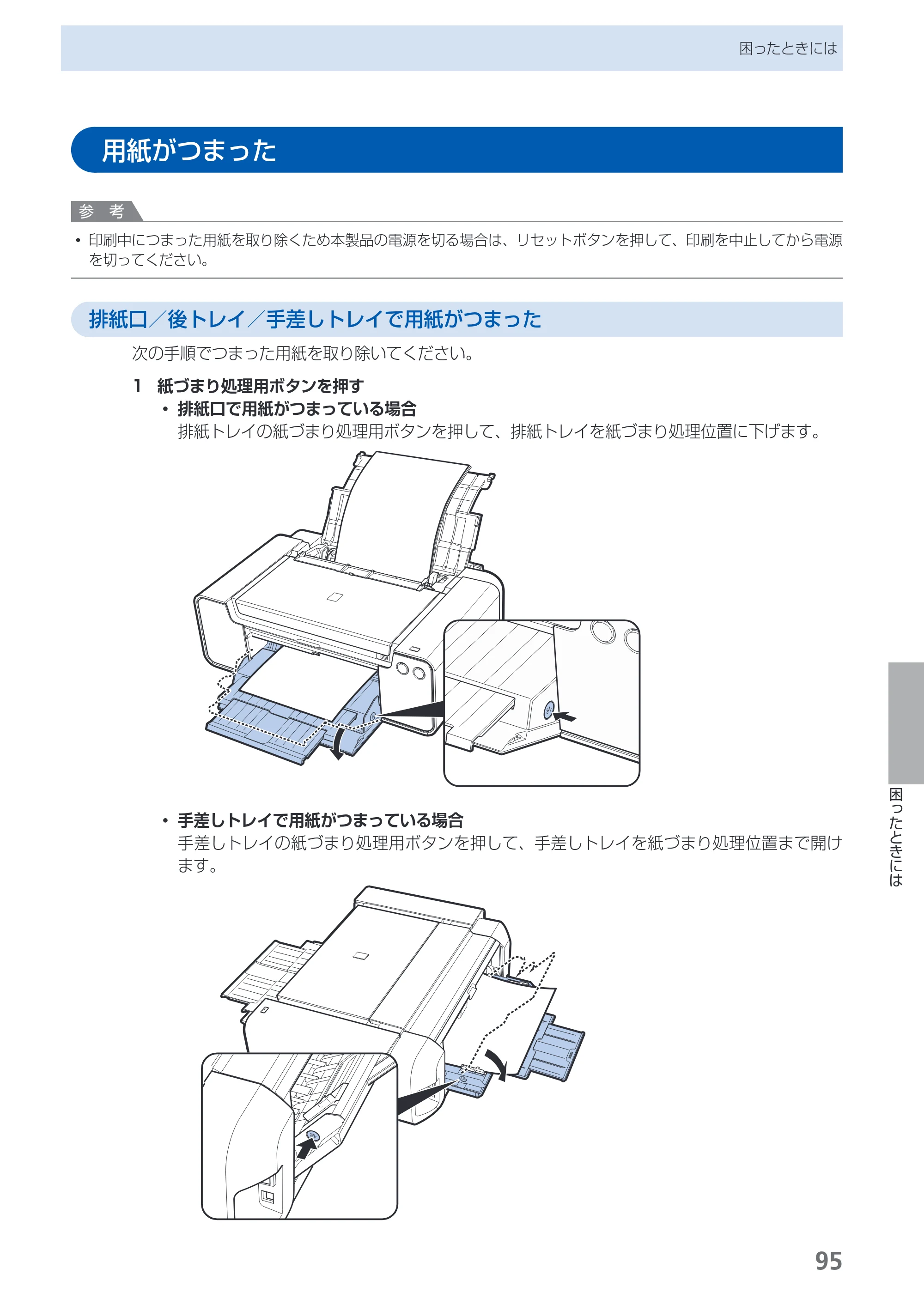 キヤノン PIXUS PRO-1 基本操作ガイド（PDF：11.7MB） — 用紙がつまった — 原本ページ — 97ページ
