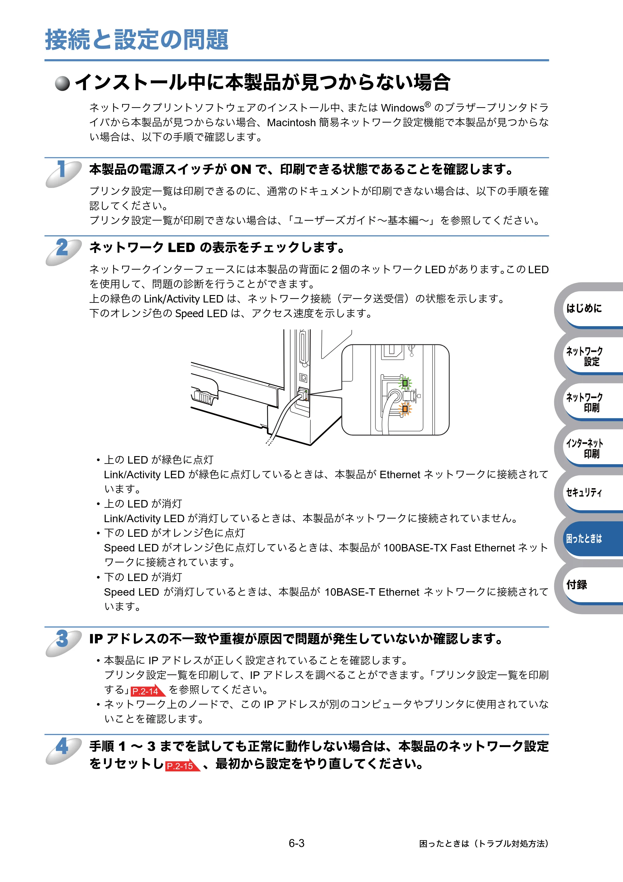 ブラザー HL-5350DN / HL-5380DN ユーザーズガイド ～ネットワーク設定編～ — 接続と設定の問題 — 原本ページ — 100ページ