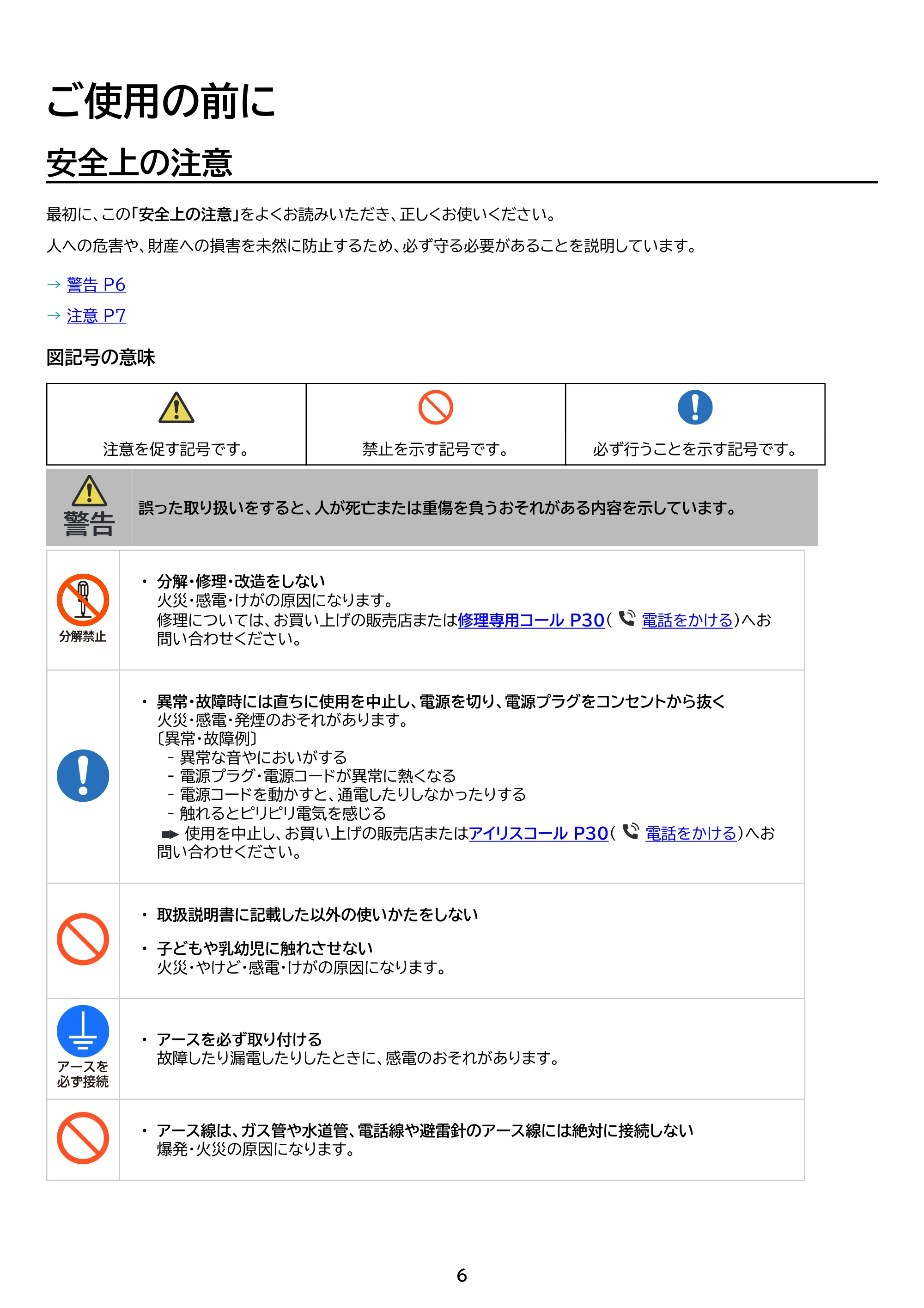 アイリスオーヤマ LTC-04 取扱説明書 — 原本ページ — 6ページ