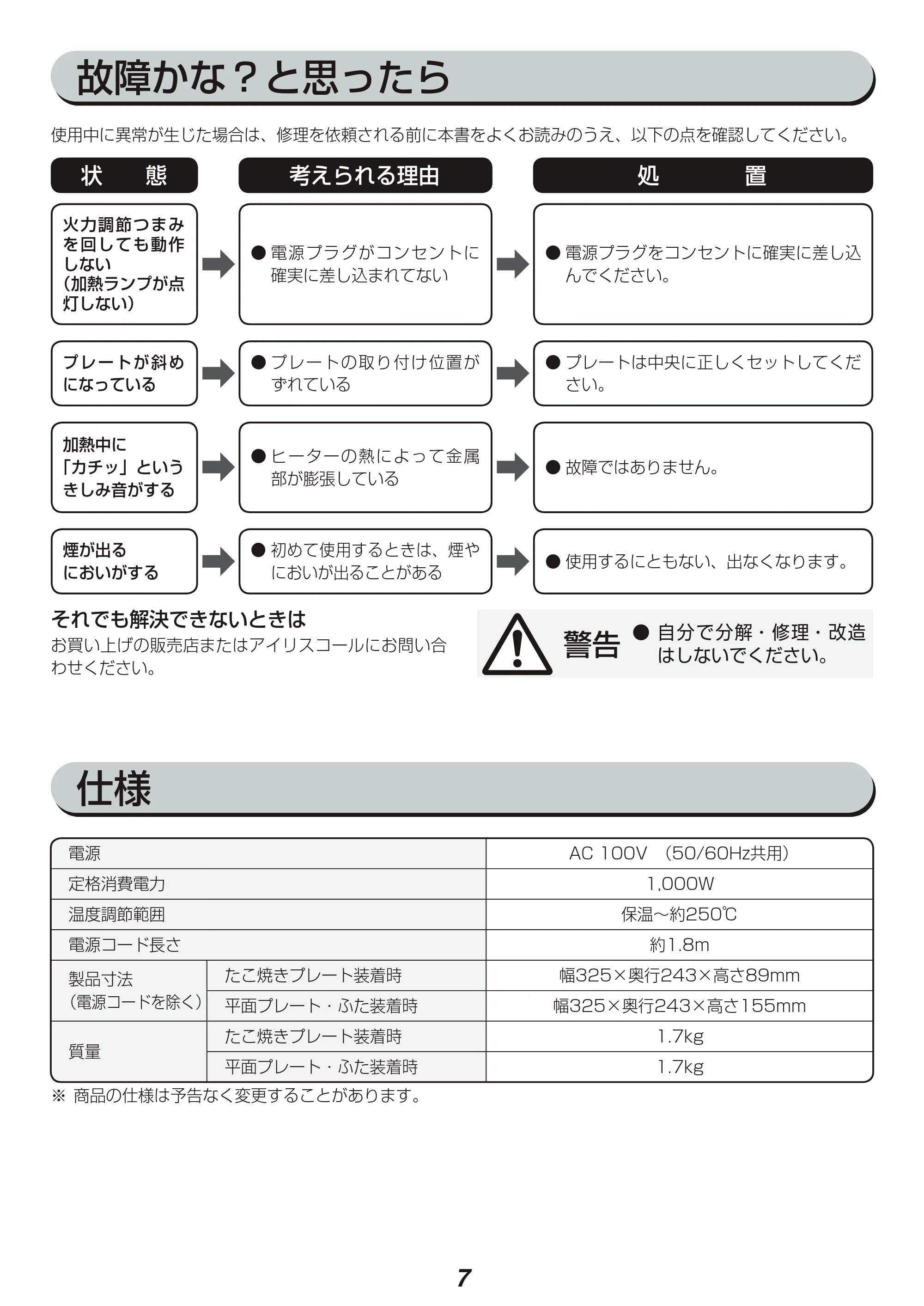 アイリスオーヤマ MHP-R102 取扱説明書 — 原本ページ — 7ページ