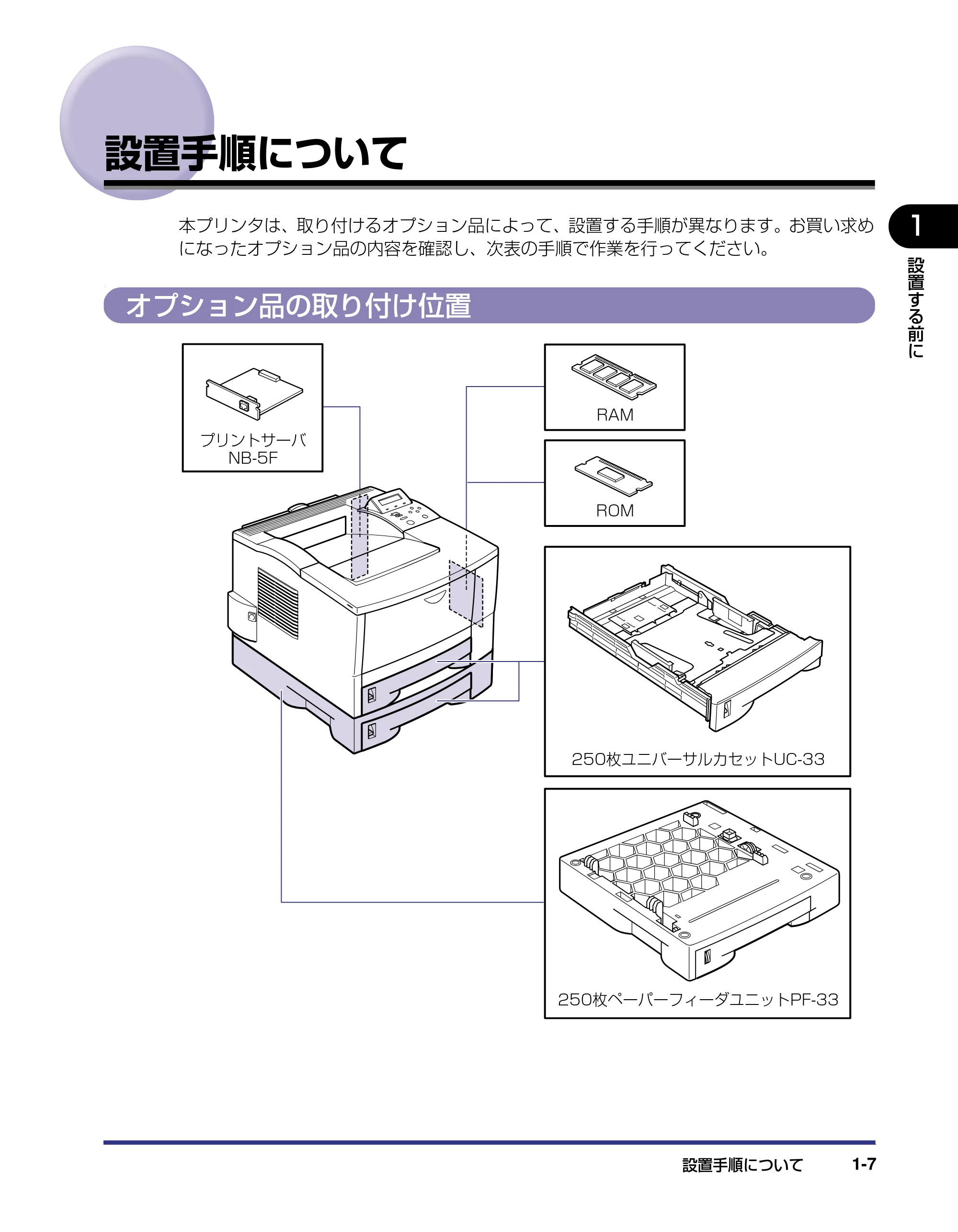 キヤノン LBP-1310 設置ガイド 2006年5月25日更新 （PDF形式／2.46Mバイト） — 設置手順について — 原本ページ — 21ページ