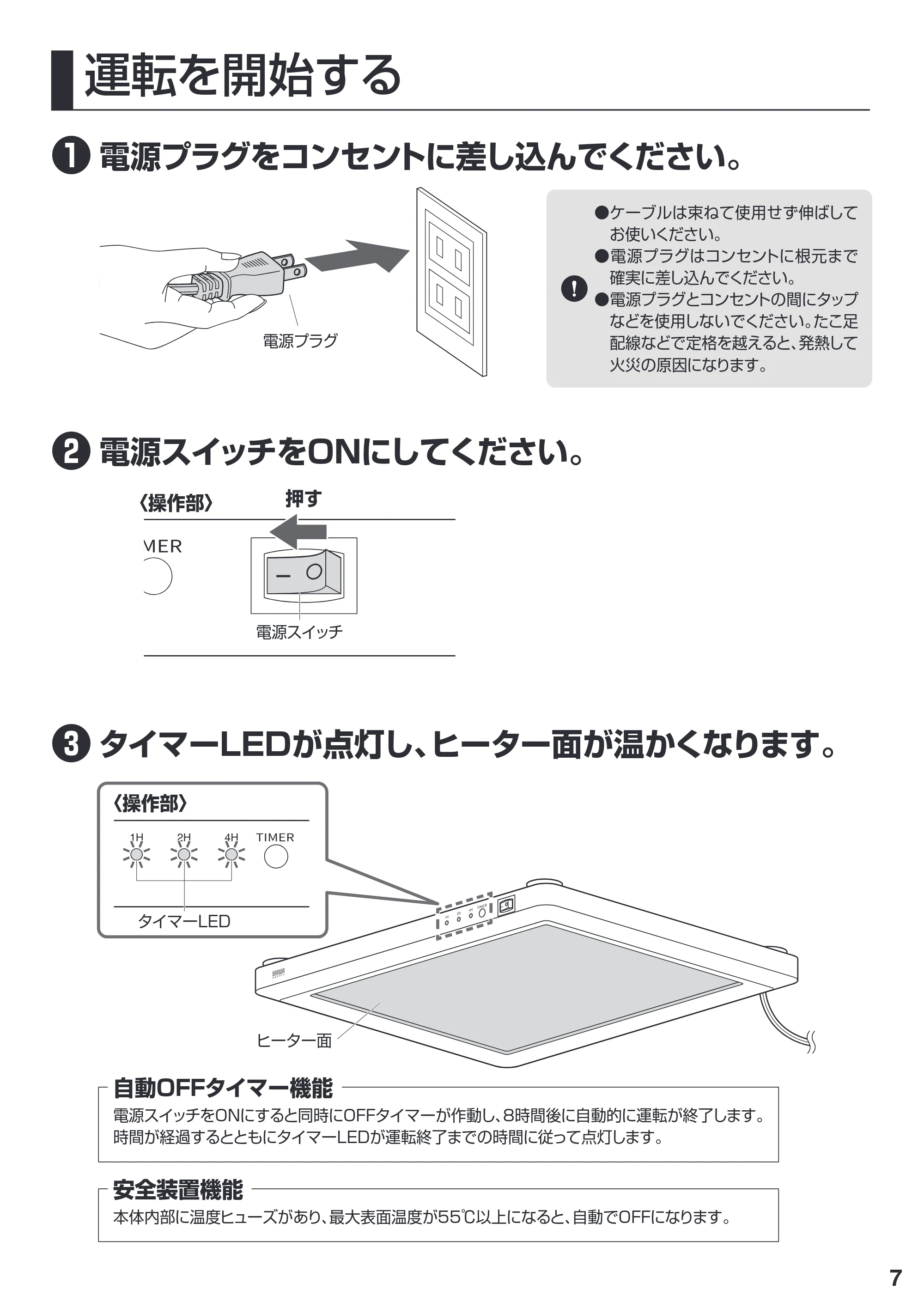 サンワサプライ PH-DESK1W2 取扱説明書 — 原本ページ — 7ページ