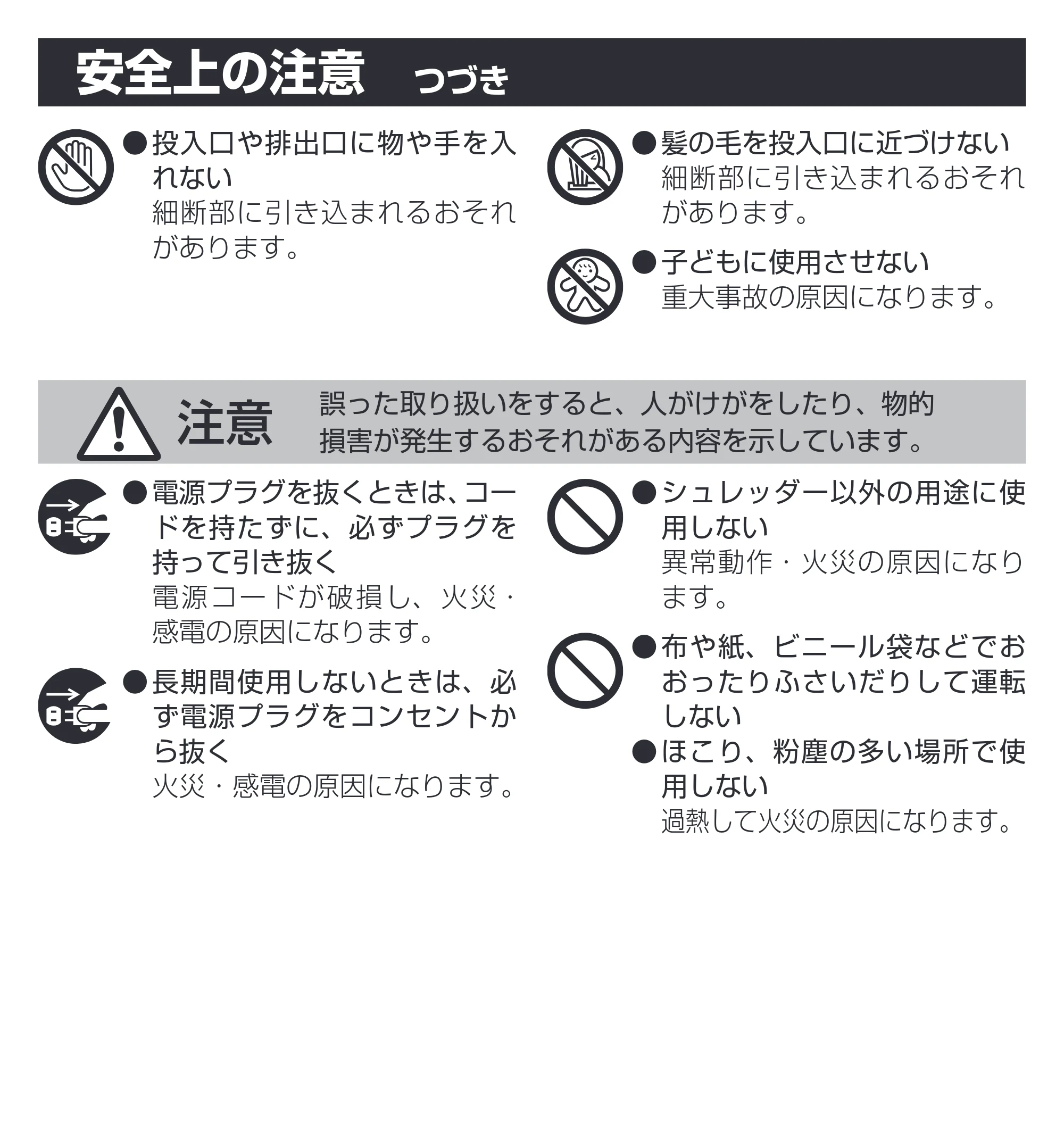 アイリスオーヤマ シュレッダー P5GCX 取扱説明書 — 原本ページ — 4ページ