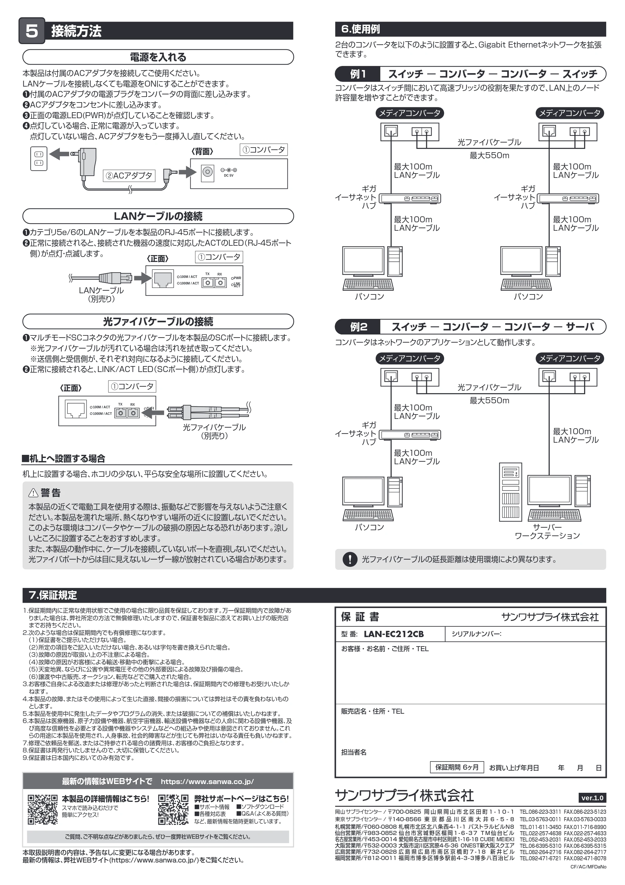 サンワサプライ LAN-EC212CB 取扱説明書 — 原本ページ — 2ページ