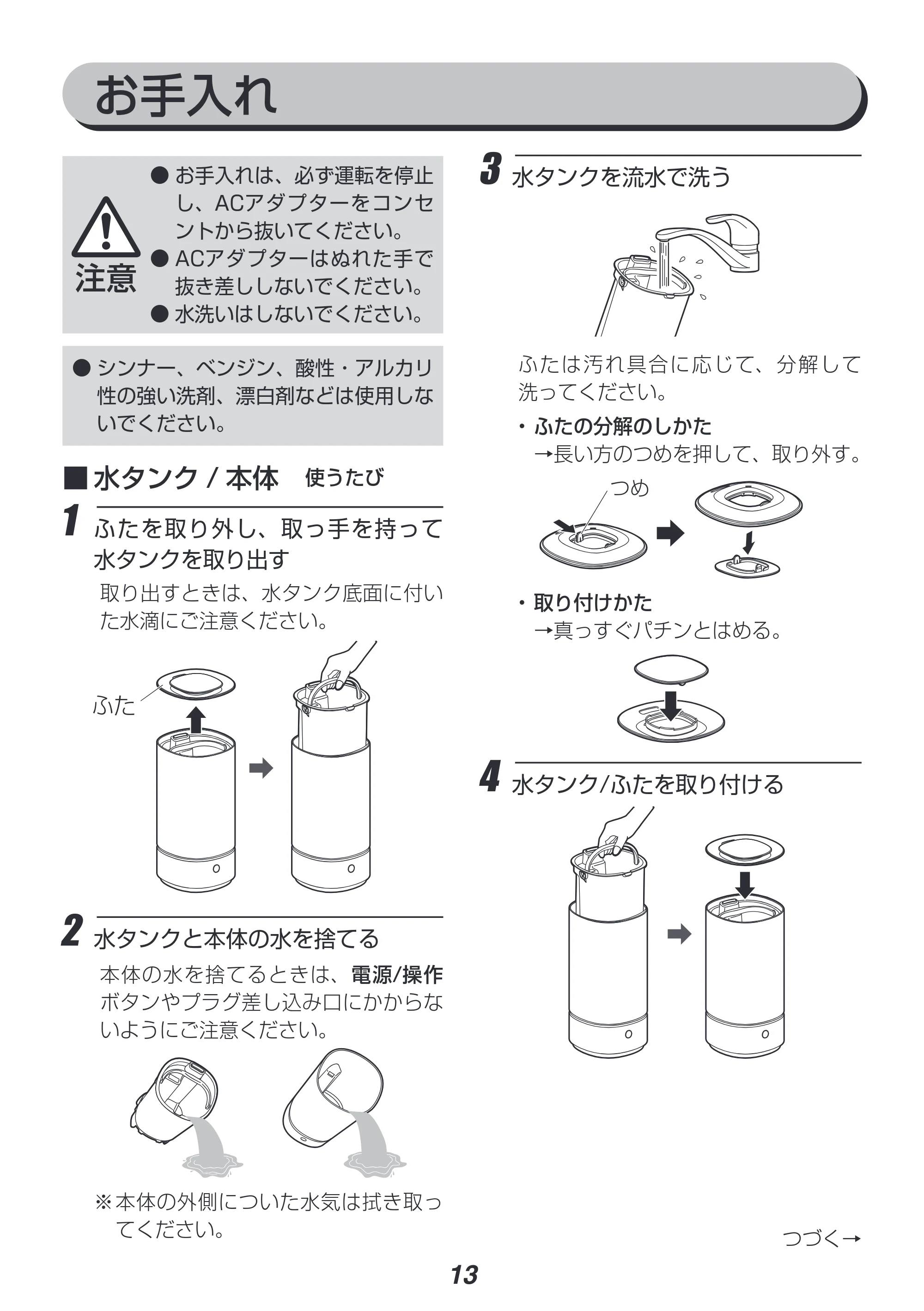 アイリスオーヤマ UTK-230 取扱説明書 — 原本ページ — 13ページ