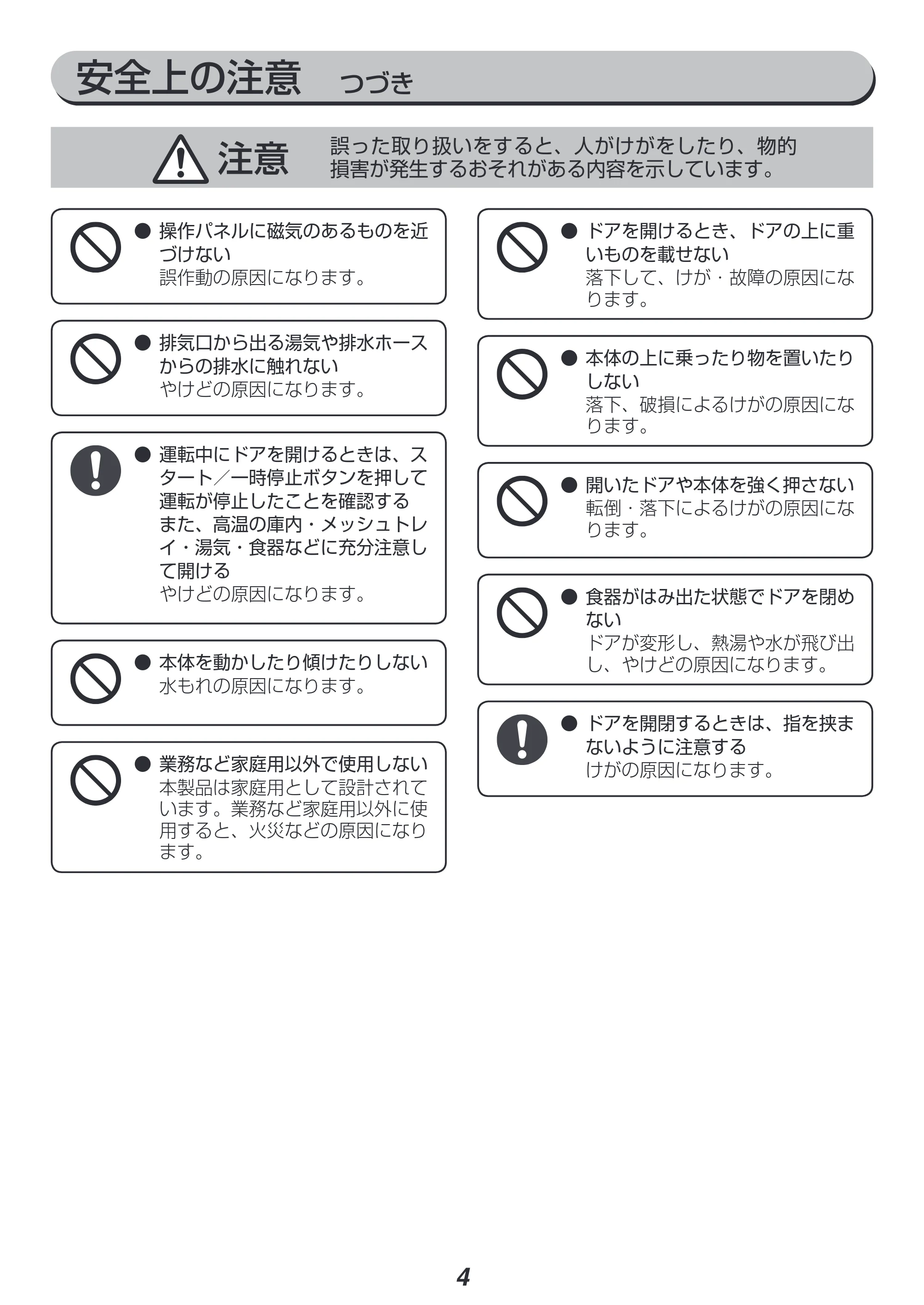 アイリスオーヤマ ISHT-5000 取扱説明書 — 原本ページ — 4ページ
