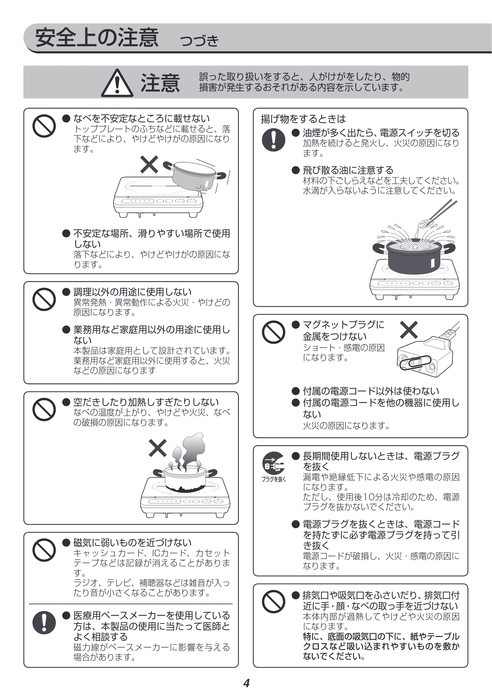 アイリスオーヤマ IHK-T36 取扱説明書 — 原本ページ — 4ページ