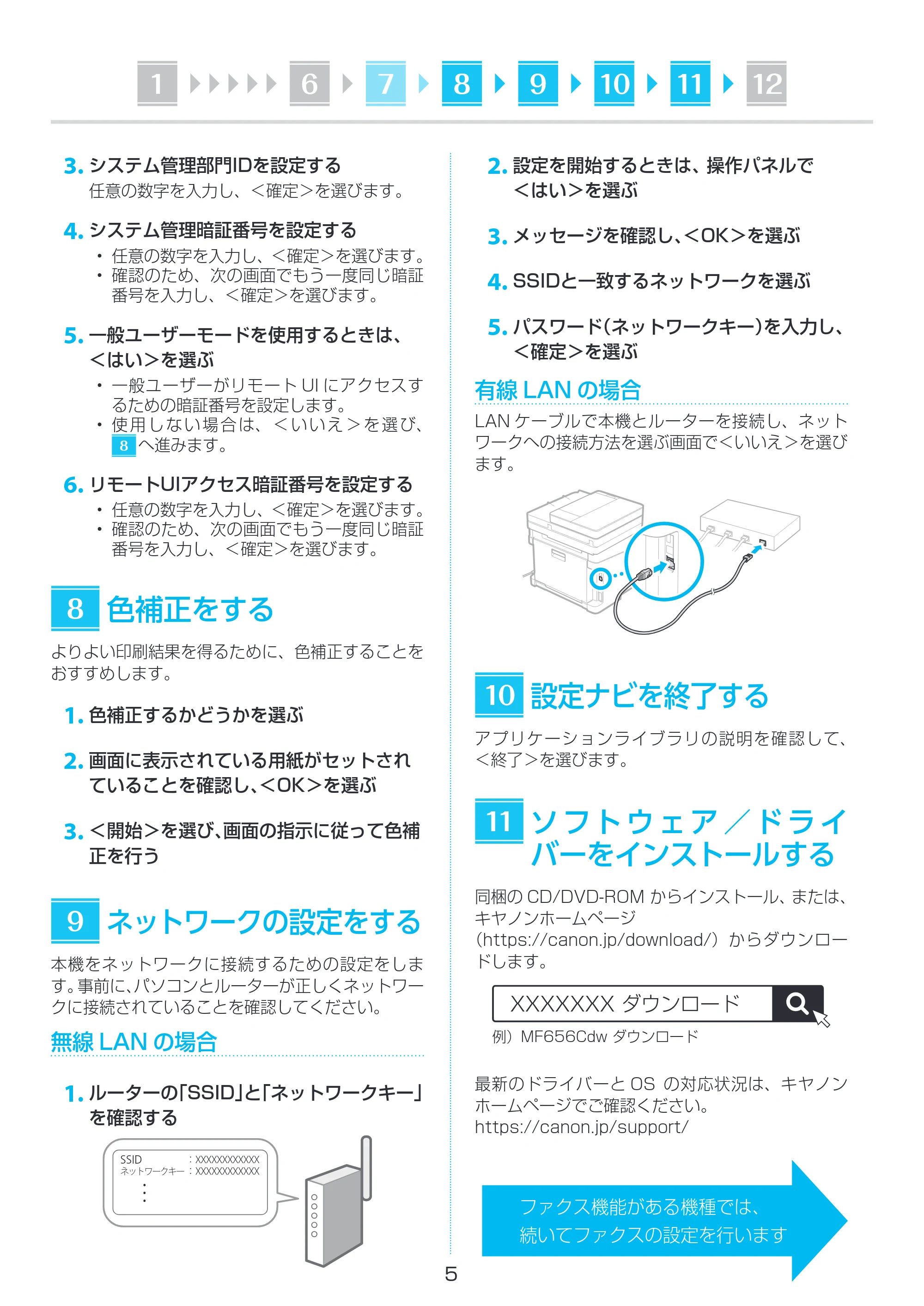 キヤノン MF656Cdw・MF654Cdw セットアップガイド 2021年12月2日更新(PDF:1.28MB) — 原本ページ — 5ページ