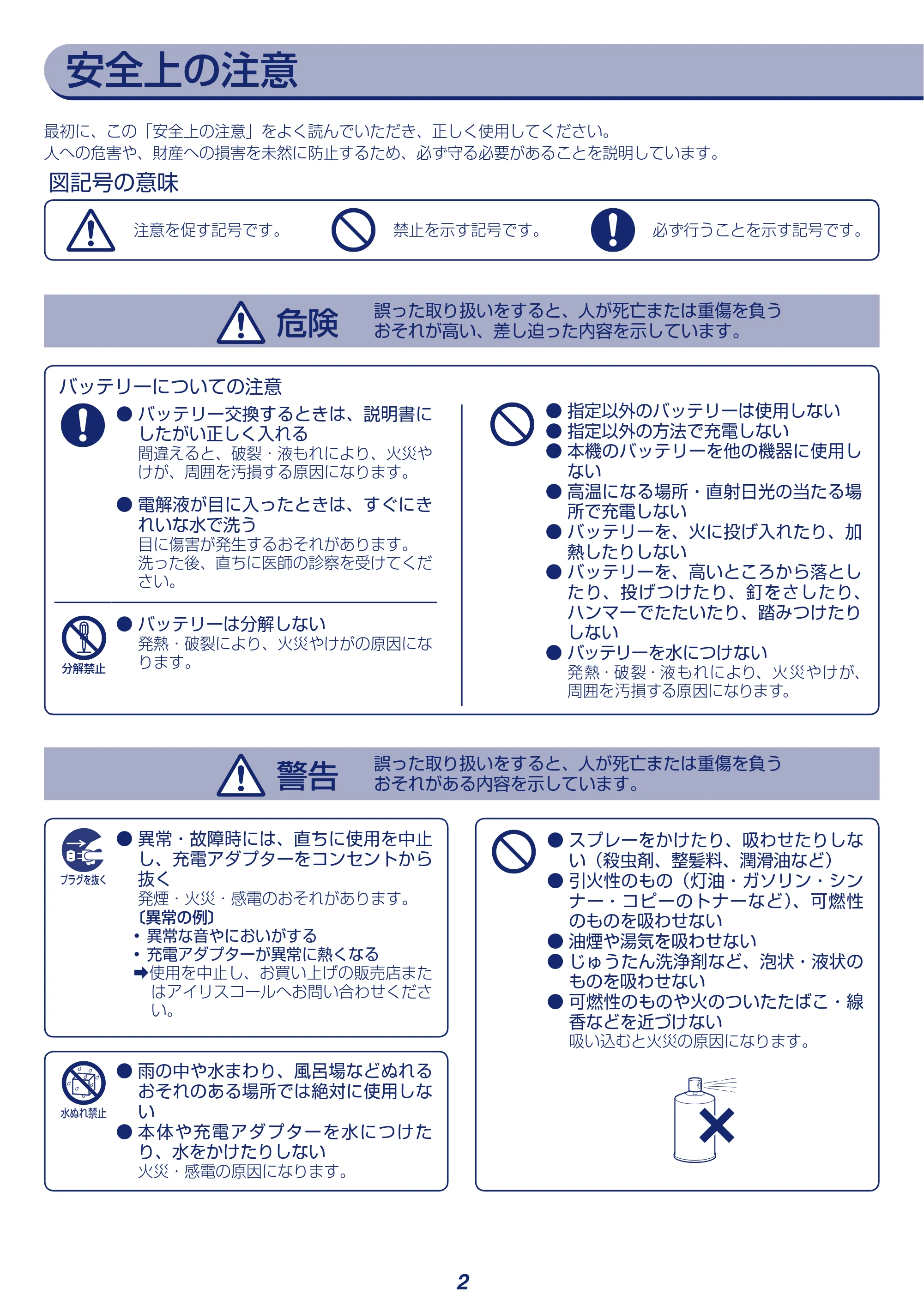 アイリスオーヤマ KIC-SLDCP5 取扱説明書 — 原本ページ — 2ページ