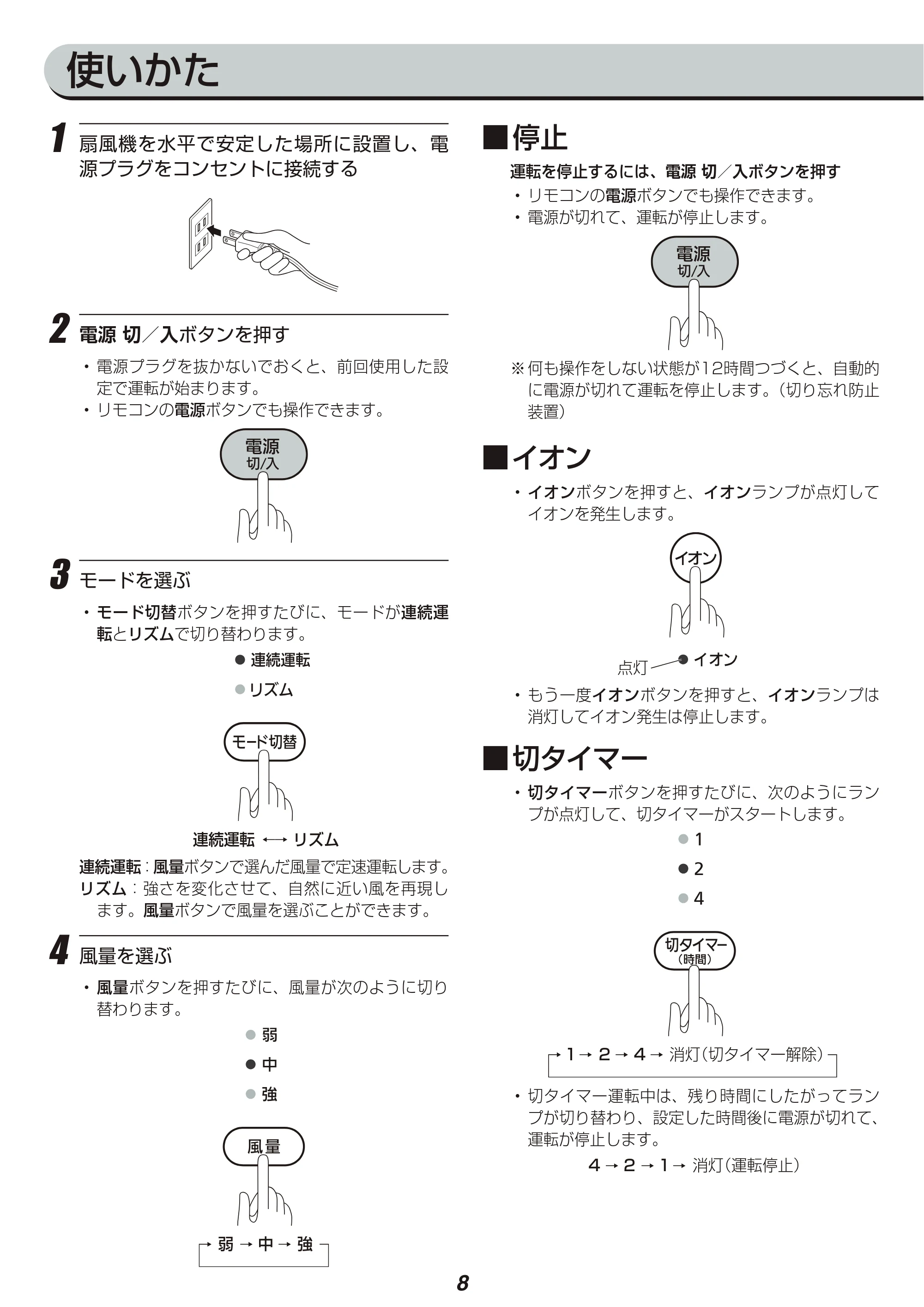 アイリスオーヤマ LFA-306 取扱説明書 — 原本ページ — 8ページ