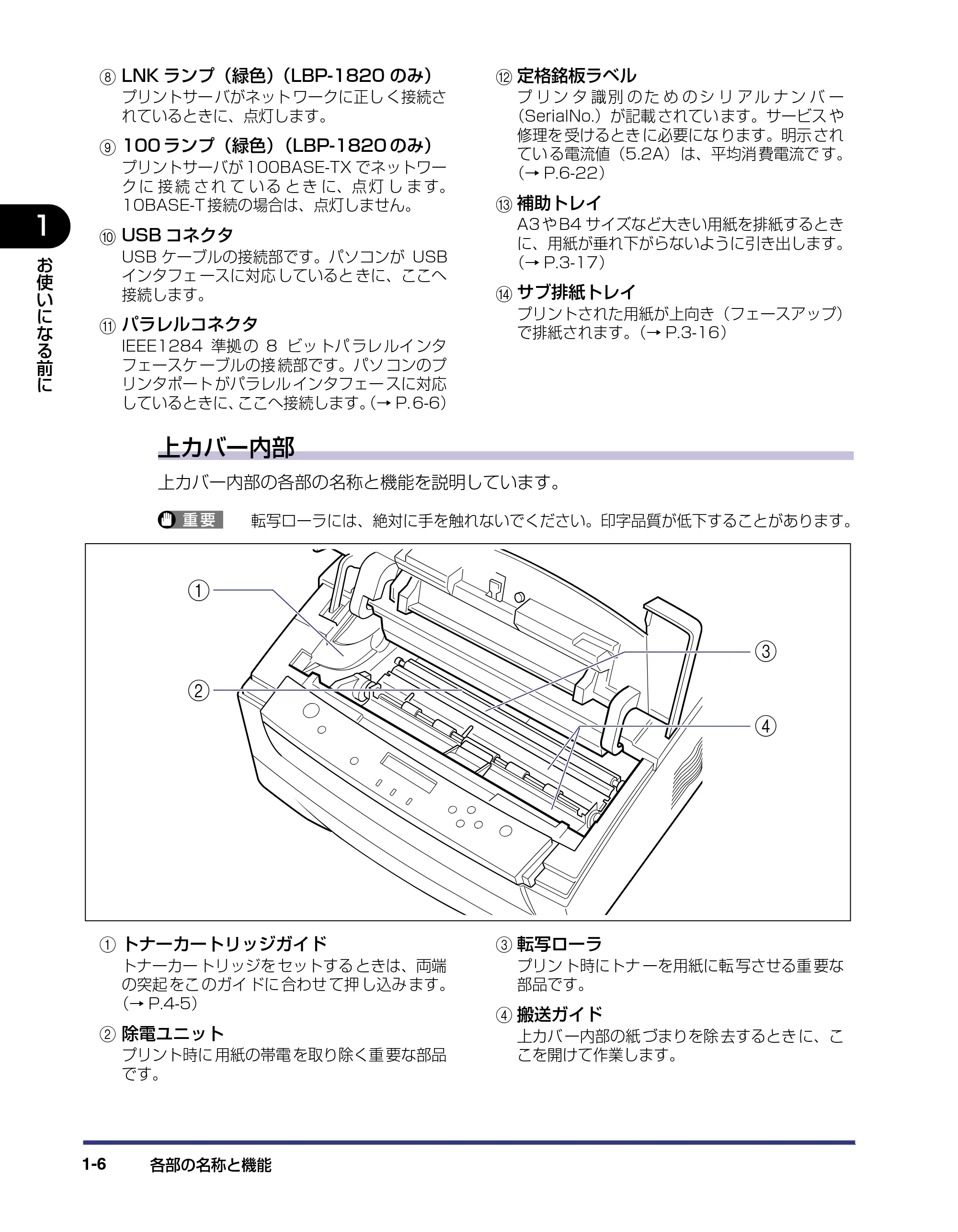 キヤノン LBP-1820/1620 ユーザーズガイド 2006年5月25日更新 (PDF形式/4.97Mバイト) — 原本ページ — 24ページ