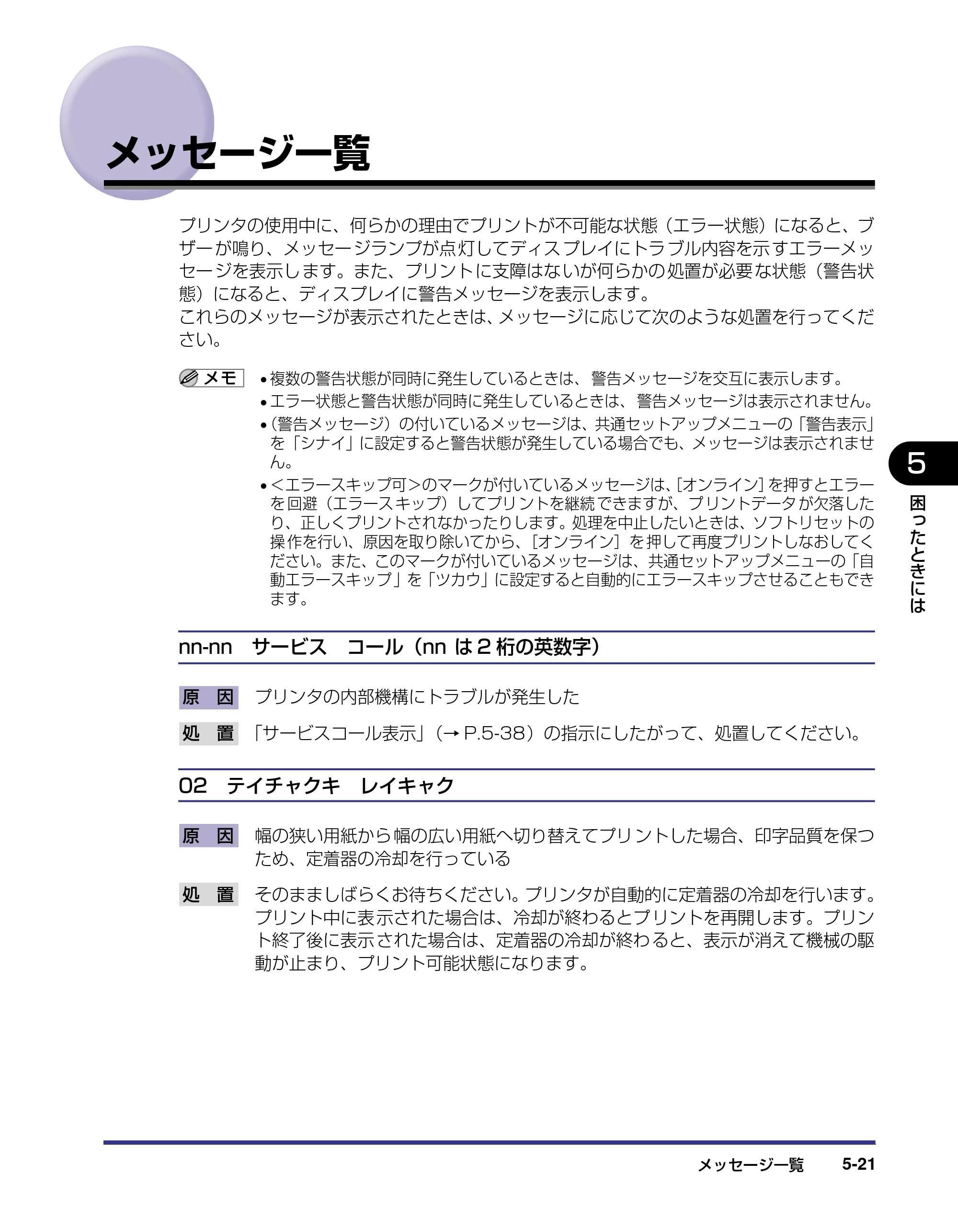 キヤノン LBP-1820/1620 ユーザーズガイド 2006年5月25日更新 （PDF形式／4.97Mバイト） — メッセージ一覧 — 原本ページ — 173ページ