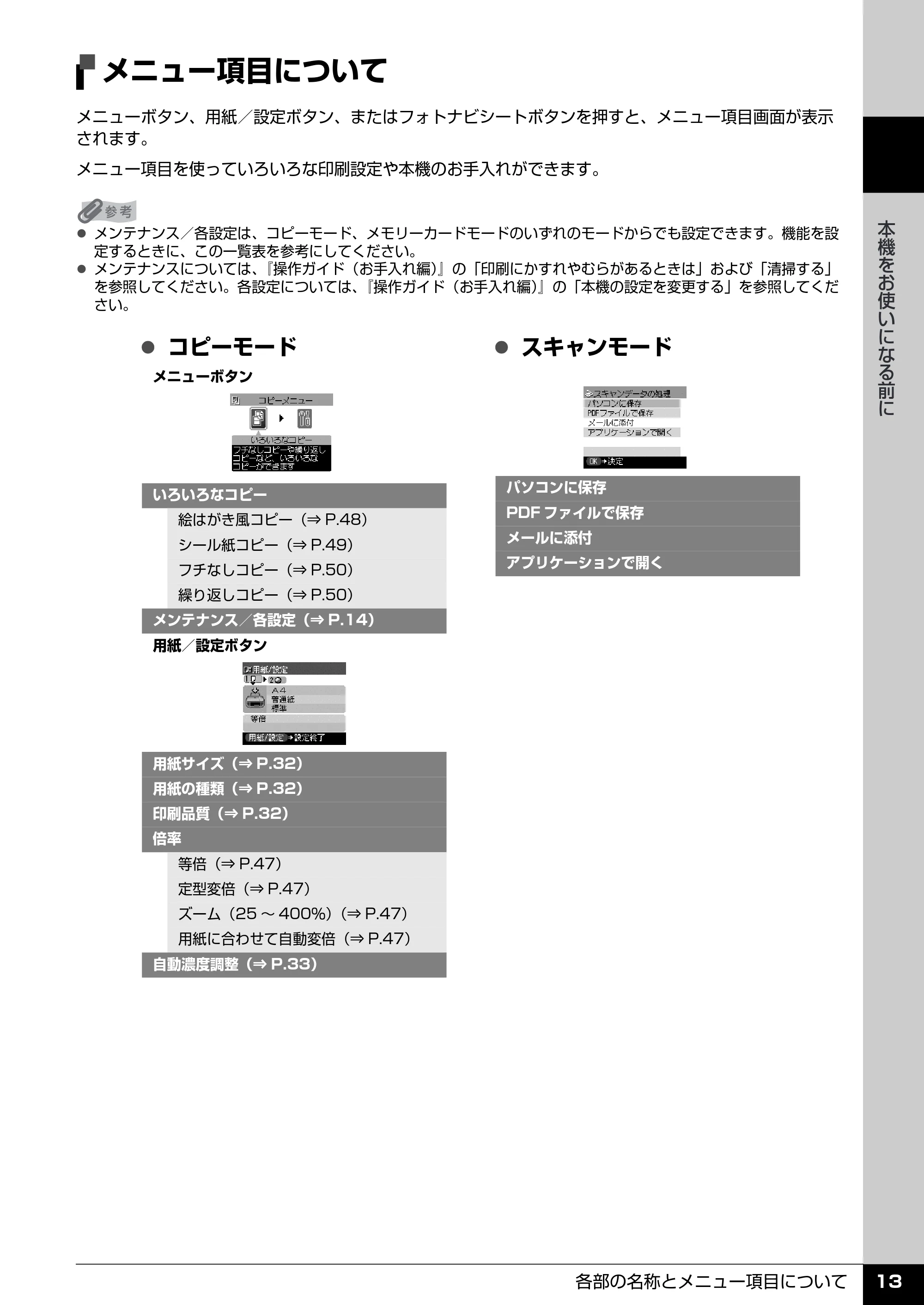キヤノン PIXUS MP510 操作ガイド(本体操作編) (PDF形式/3.99Mバイト) — 本機の電源を入れる/切る — 原本ページ — 15ページ