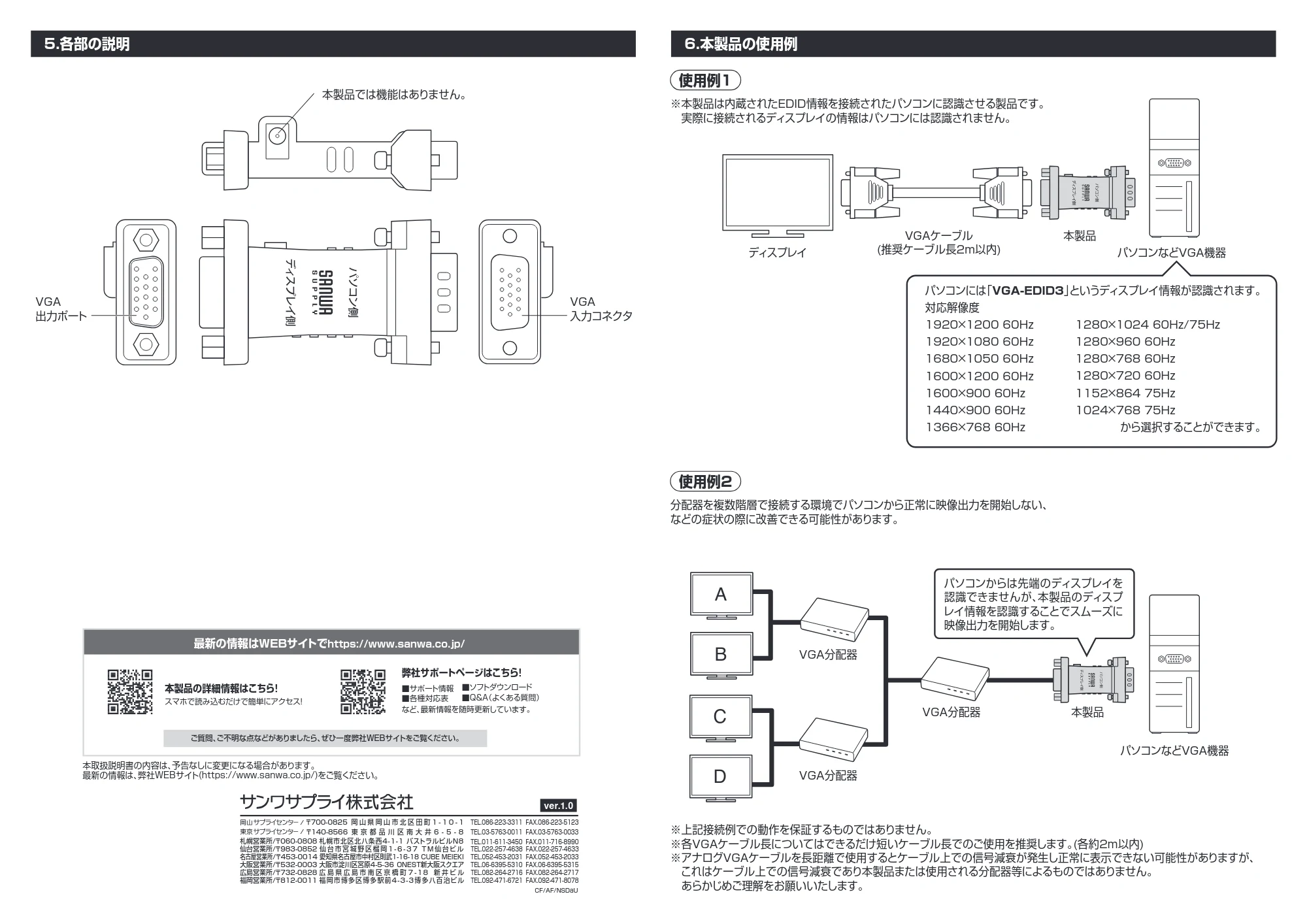サンワサプライ VGA-EDID3 取扱説明書 — 原本ページ — 2ページ