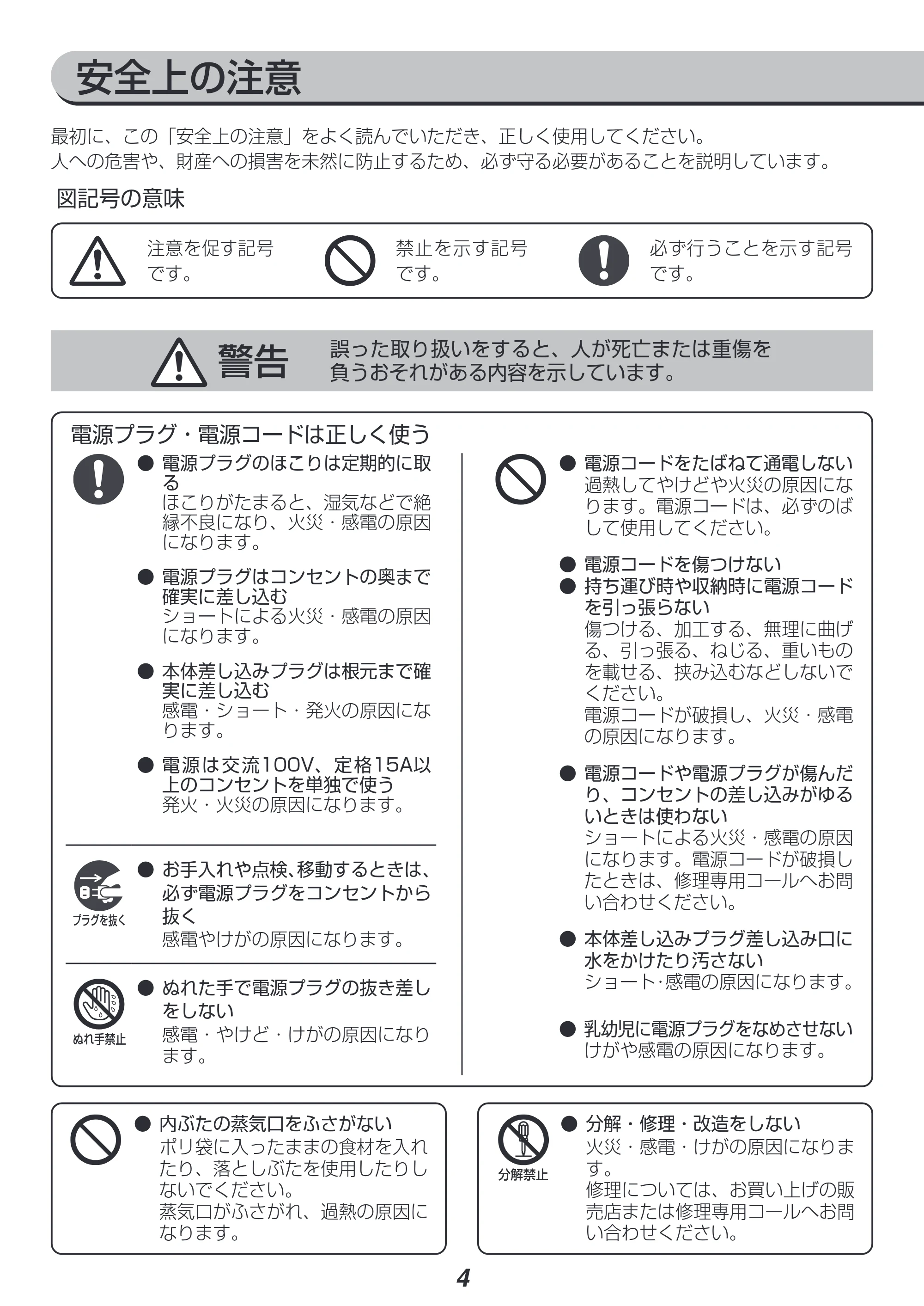 アイリスオーヤマ RC-IJH50 取扱説明書 — 原本ページ — 4ページ