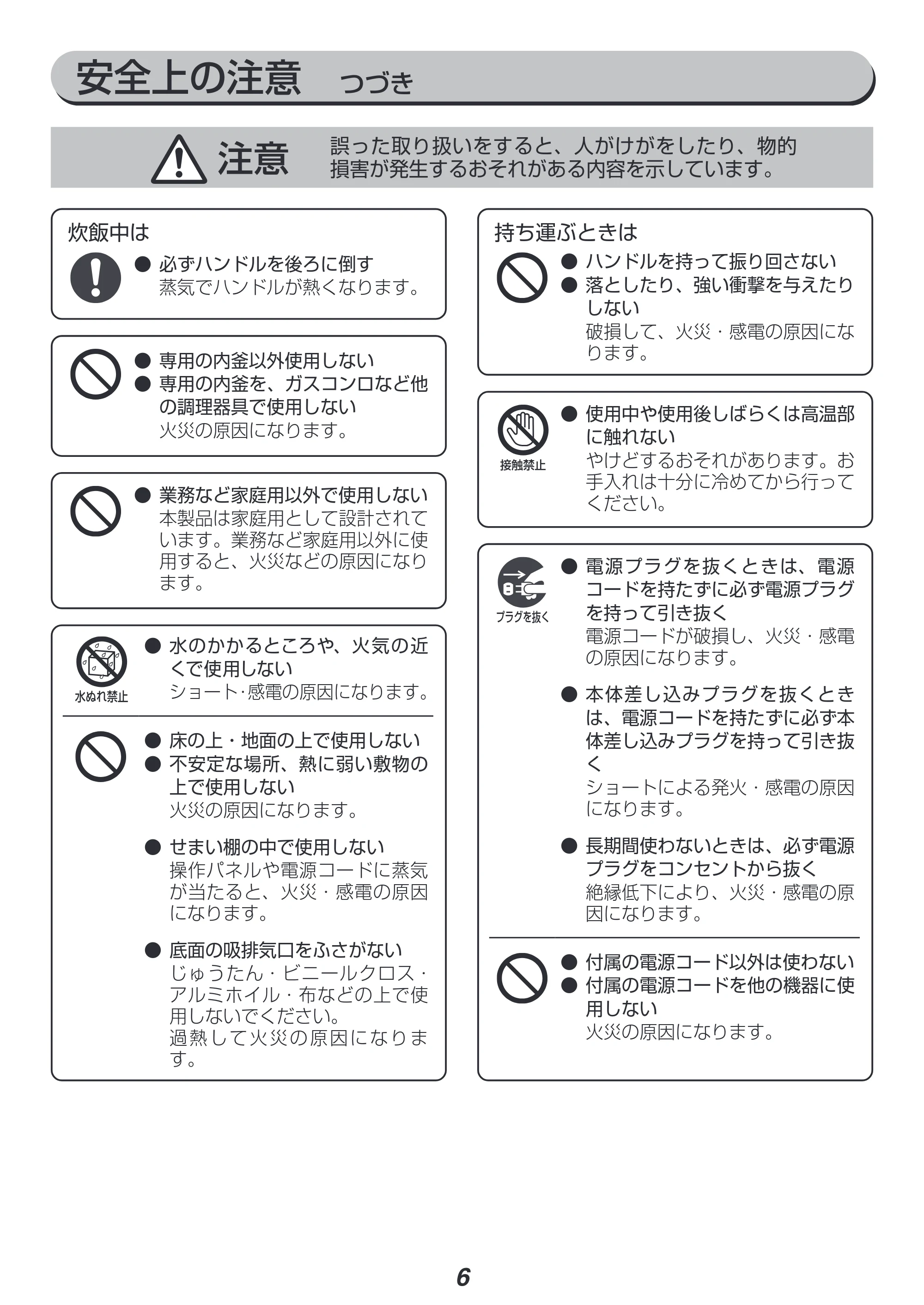 アイリスオーヤマ RC-IJH50 取扱説明書 — 原本ページ — 6ページ