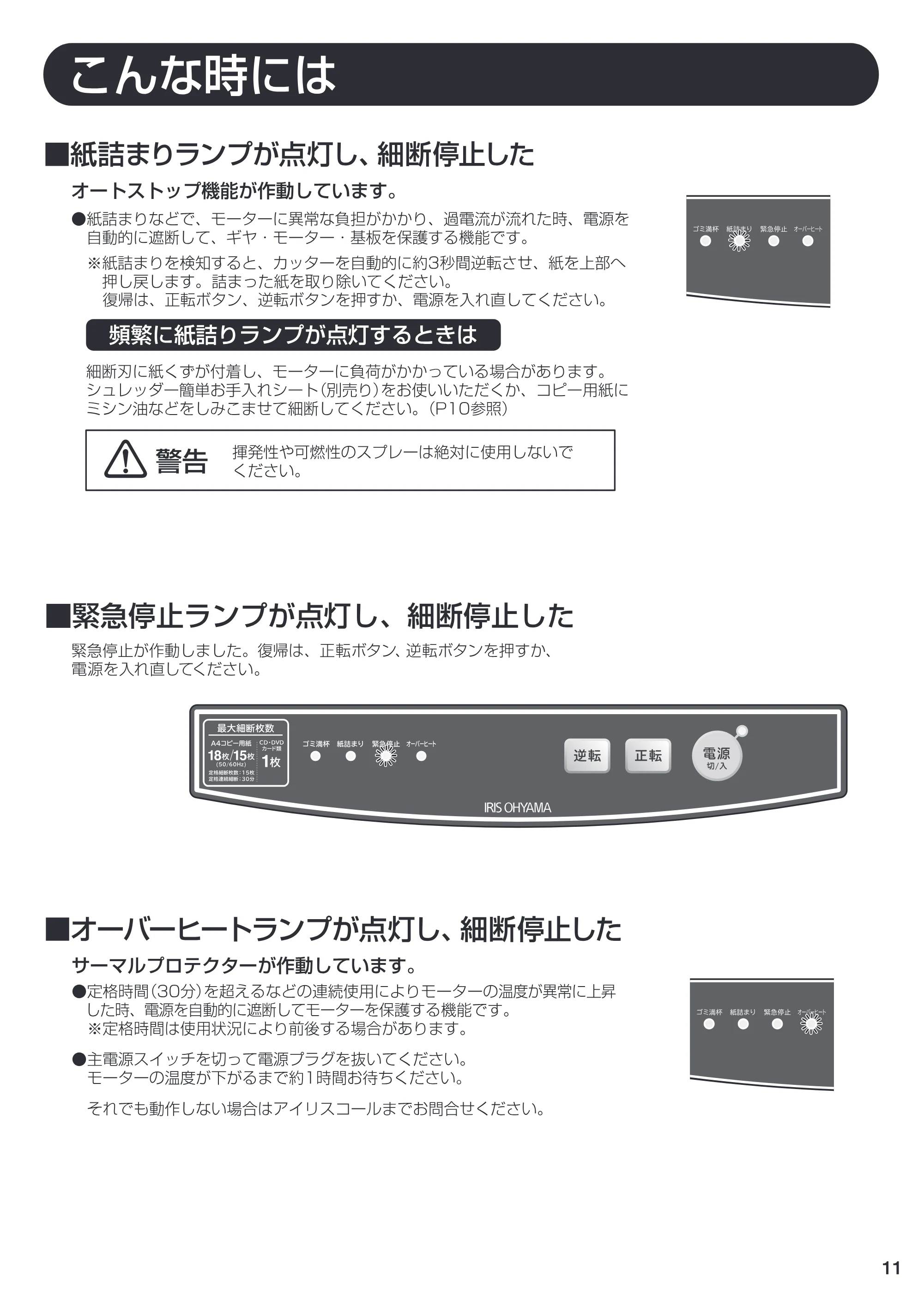 アイリスオーヤマ OF318 取扱説明書 — P11 [Converted] — 原本ページ — 11ページ