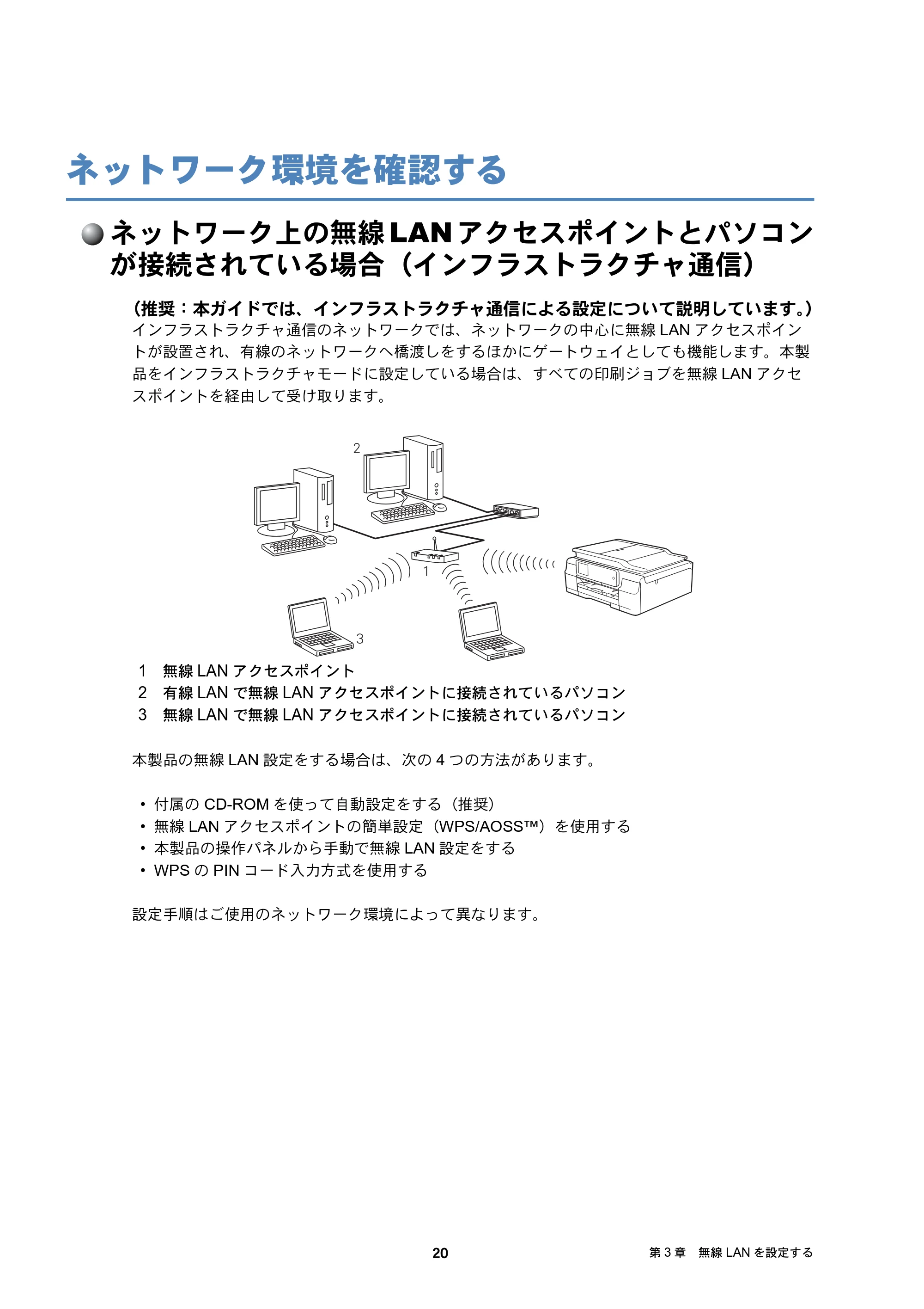 ブラザー DCP-J137N / DCP-J557N / DCP-J757N ユーザーズガイド ～ネットワーク編～ — ネットワーク環境を確認する — 原本ページ — 20ページ
