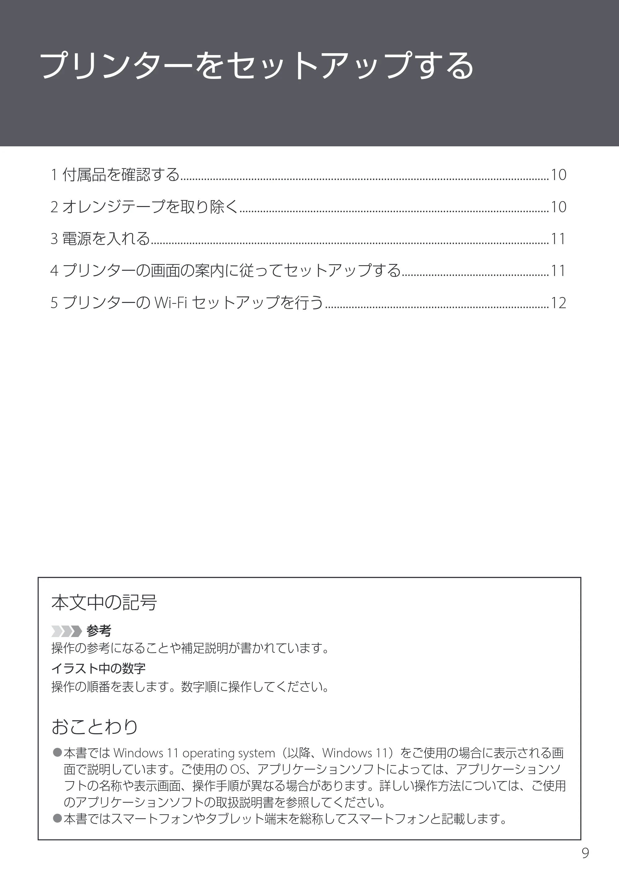 キヤノン PIXUS TS7630 設置・基本操作マニュアル 2025年10月22日掲載（PDF：5.1MB） — プリンターをセットアップする — 原本ページ — 11ページ