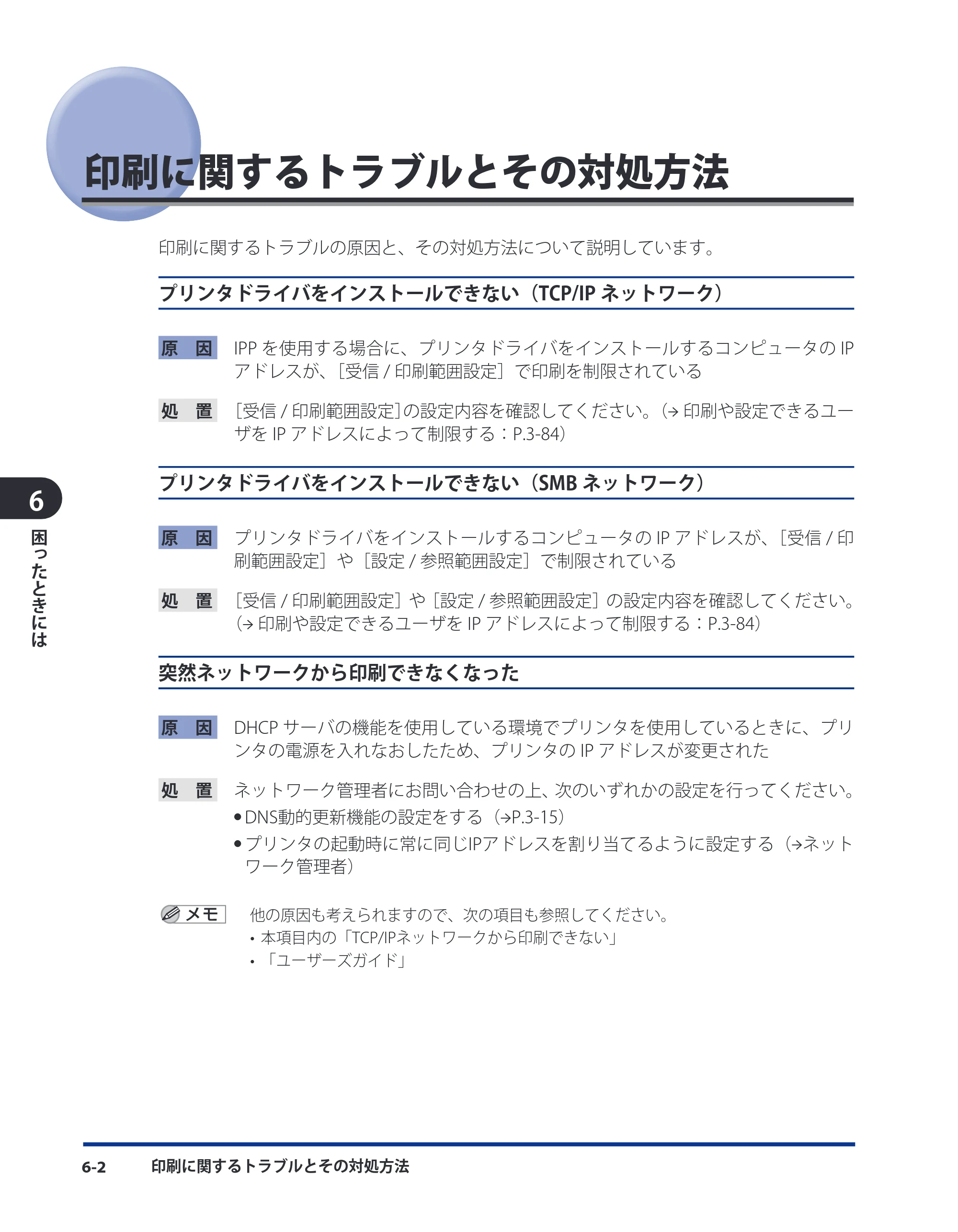 キヤノン LBP3980 ネットワークガイド／本編 2008年8月4日更新 （PDF形式／6.44Mバイト） — 印刷に関するトラブルとその対処方法 — 原本ページ — 170ページ