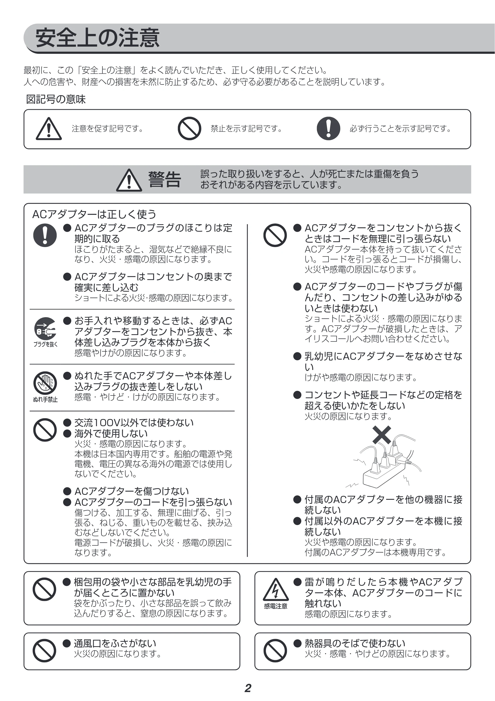 アイリスオーヤマ RLD-21AF 取扱説明書 — 原本ページ — 2ページ