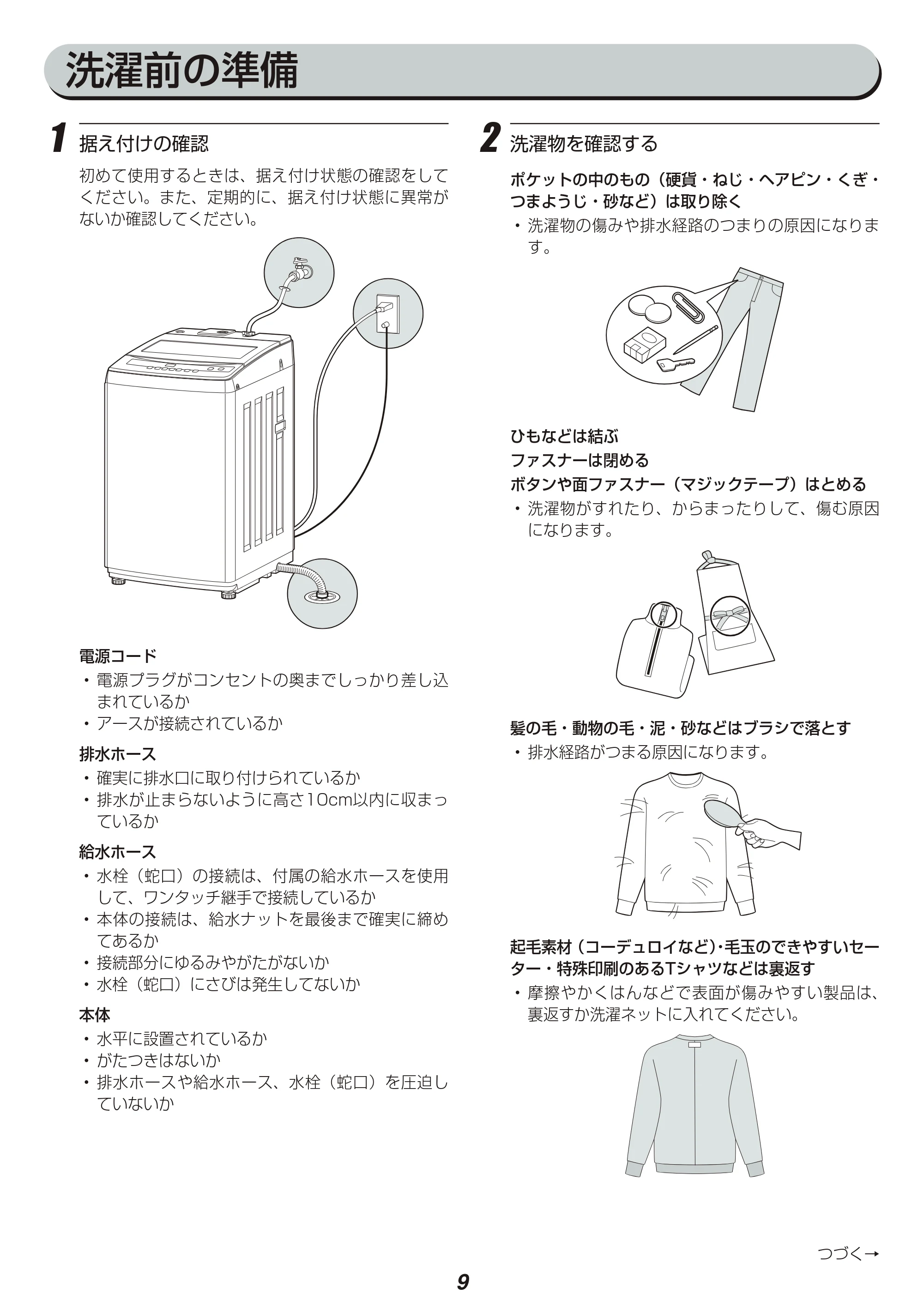 アイリスオーヤマ IAW-T701 取扱説明書 — 原本ページ — 9ページ