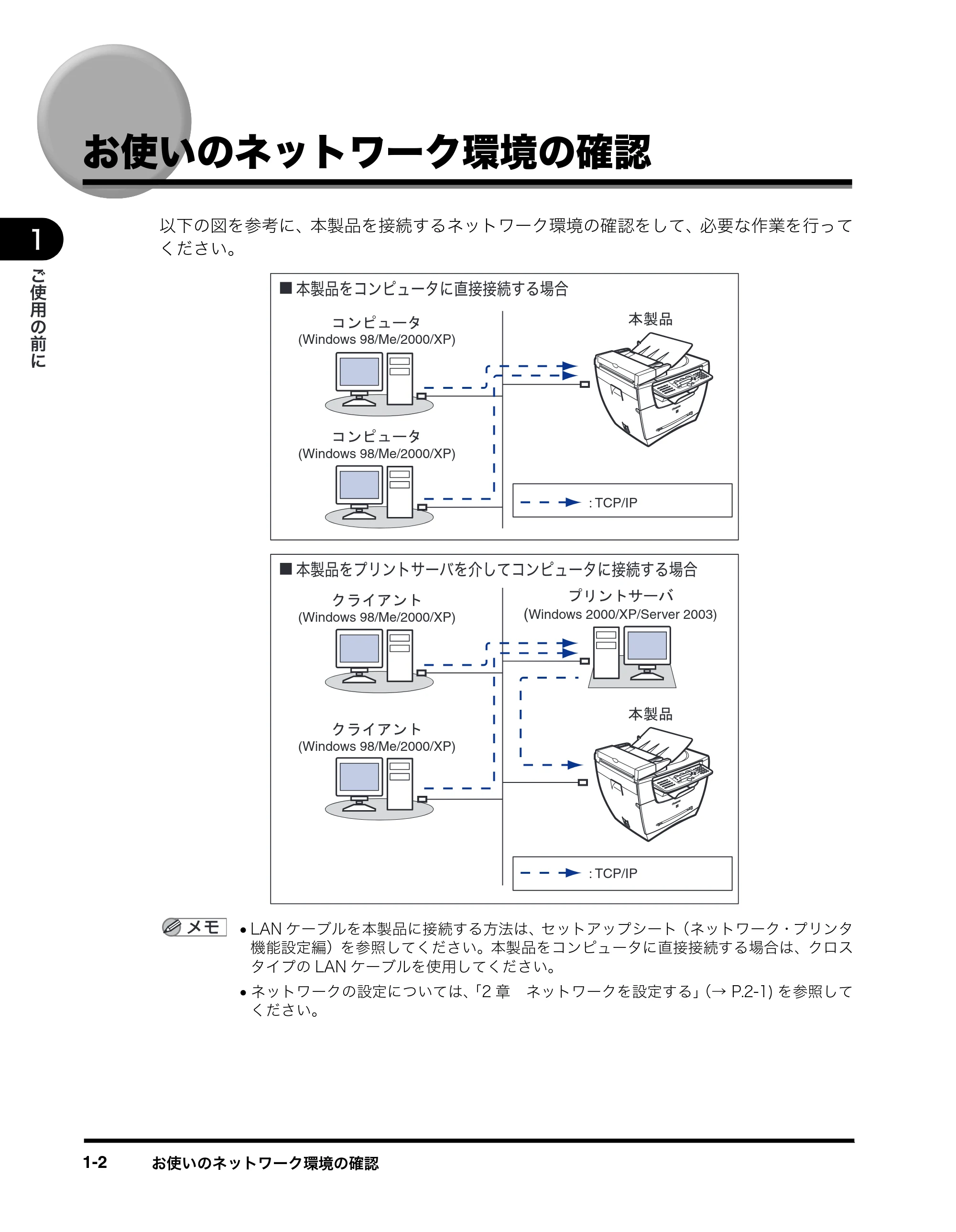 キヤノン MF5770 ネットワークガイド (PDF形式/1.52Mバイト) — お使いのネットワーク環境の確認 — 原本ページ — 10ページ