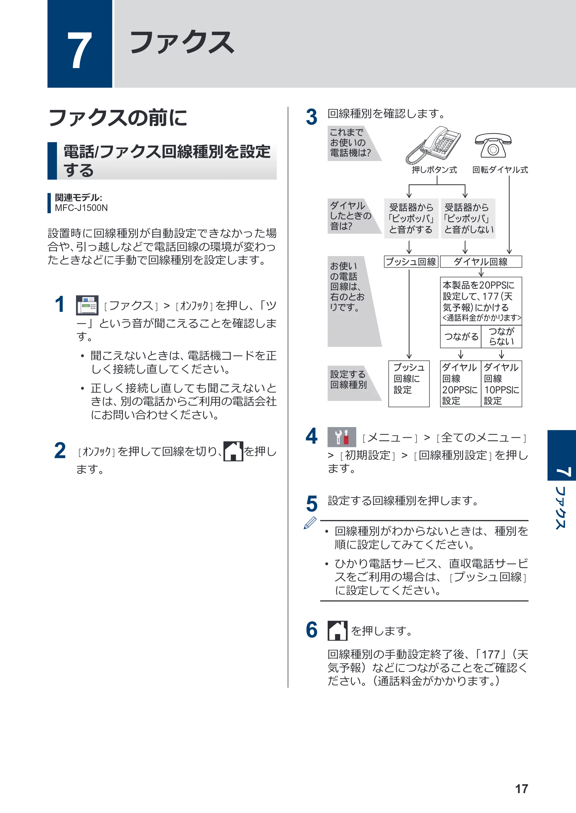 ブラザー DCP-J988N / MFC-J1500N かんたん操作ガイド — 7 ファクス — 原本ページ — 18ページ