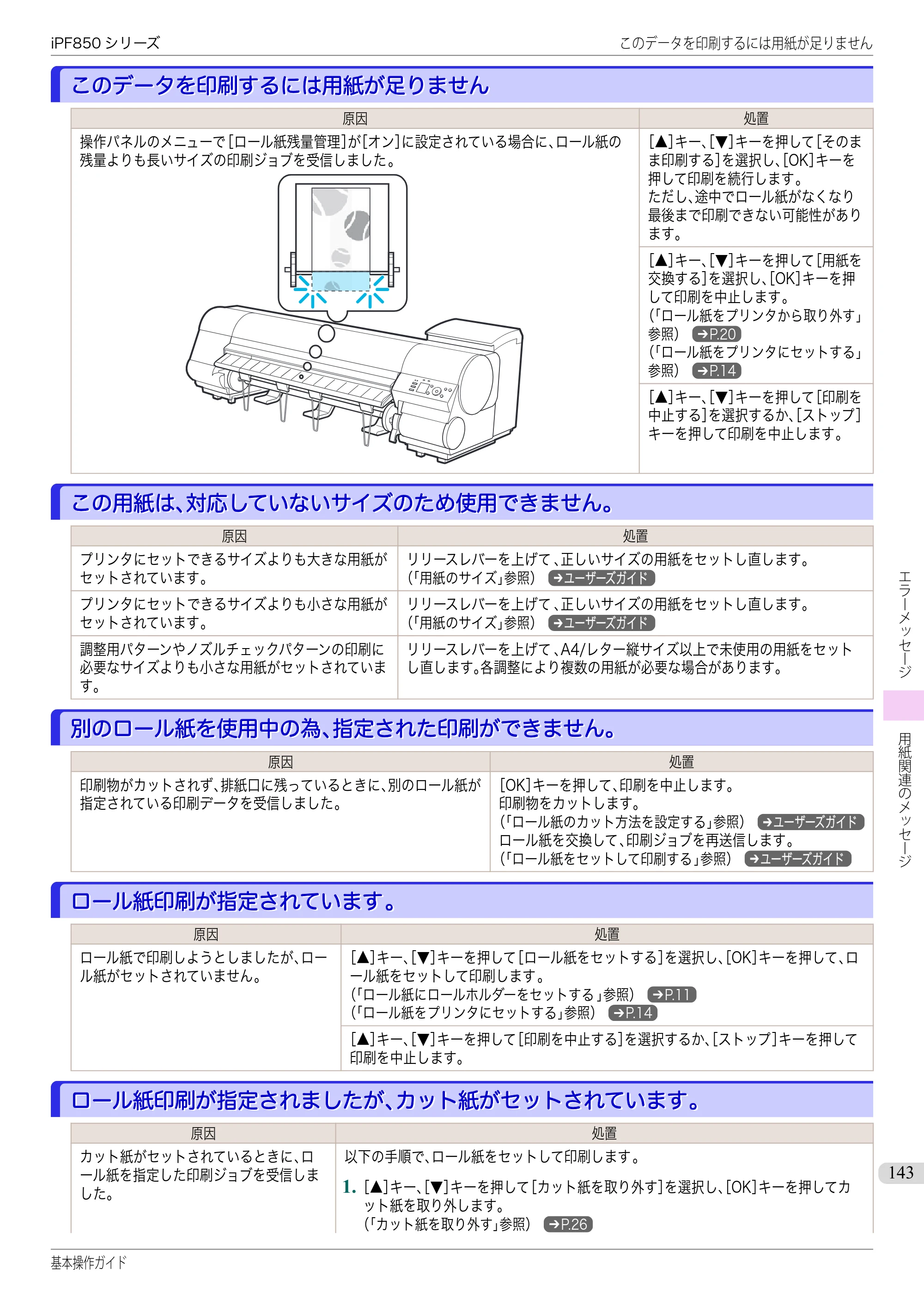 キヤノン iPF830/840/850 iPF850 基本操作ガイド（PDF：8.54MB） — このデータを印刷するには用紙が足りません — 原本ページ — 143ページ