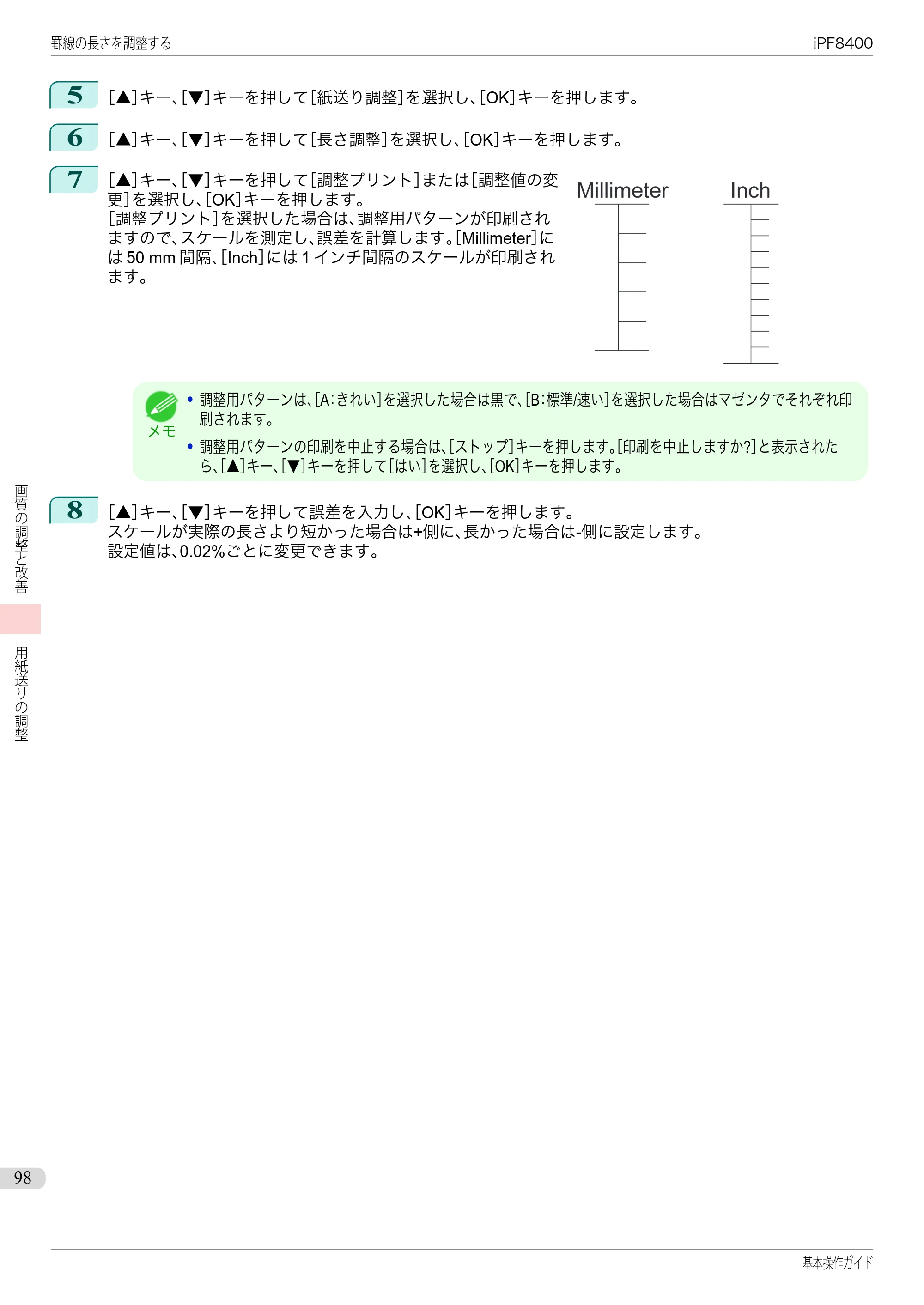 キヤノン iPF8400 基本操作ガイド（PDF：19.4MB） — 原本ページ — 98ページ