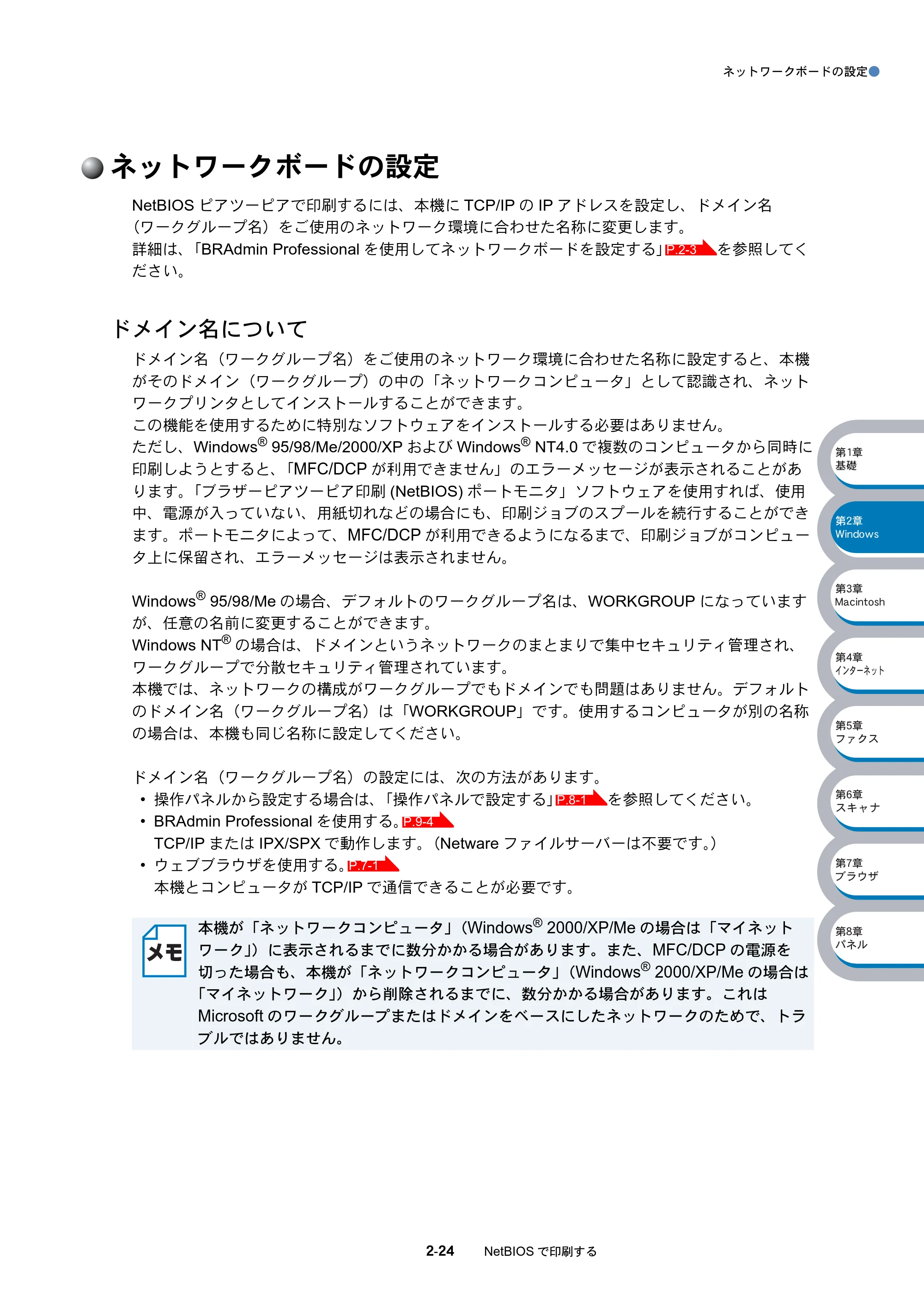 ブラザー DCP-8025J / DCP-8025JN / MFC-8820J ネットワーク取扱説明書 — ネットワークボードの設定 — 原本ページ — 41ページ