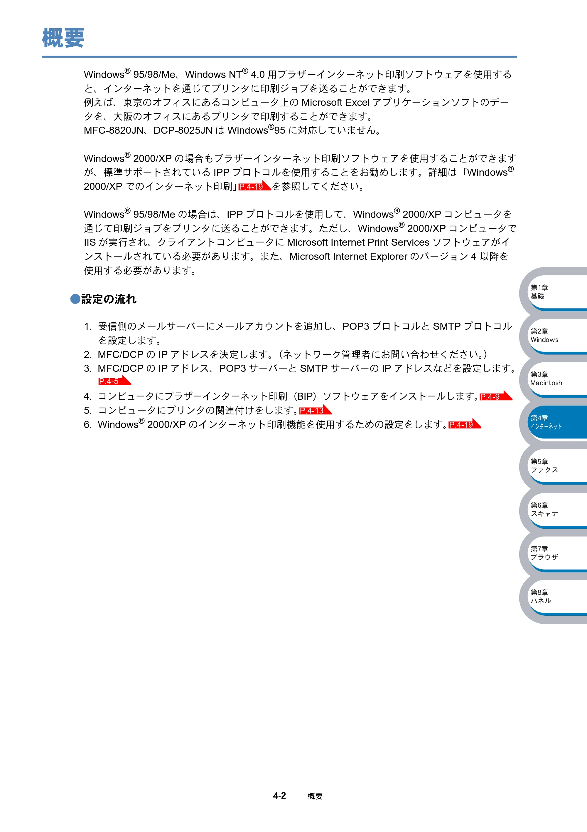 ブラザー DCP-8025J / DCP-8025JN / MFC-8820J ネットワーク取扱説明書 — 概要 — 原本ページ — 56ページ