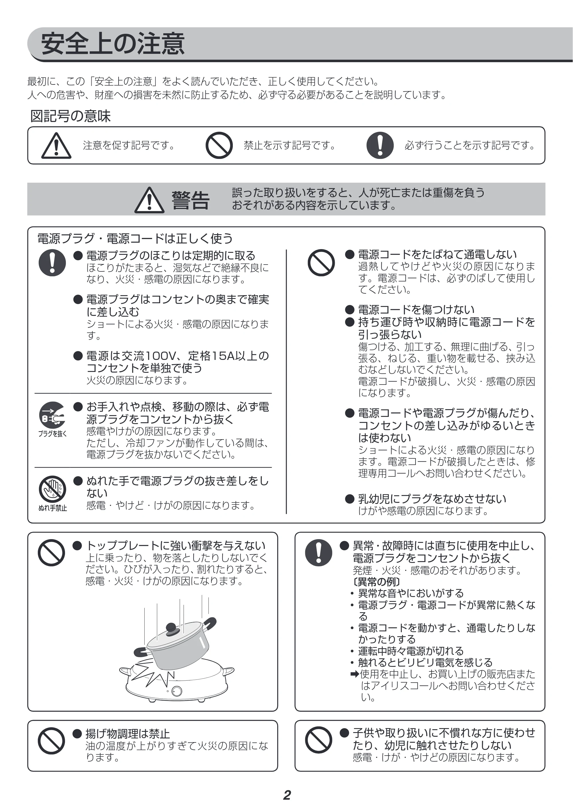 アイリスオーヤマ IHL-R14 取扱説明書 — 原本ページ — 2ページ