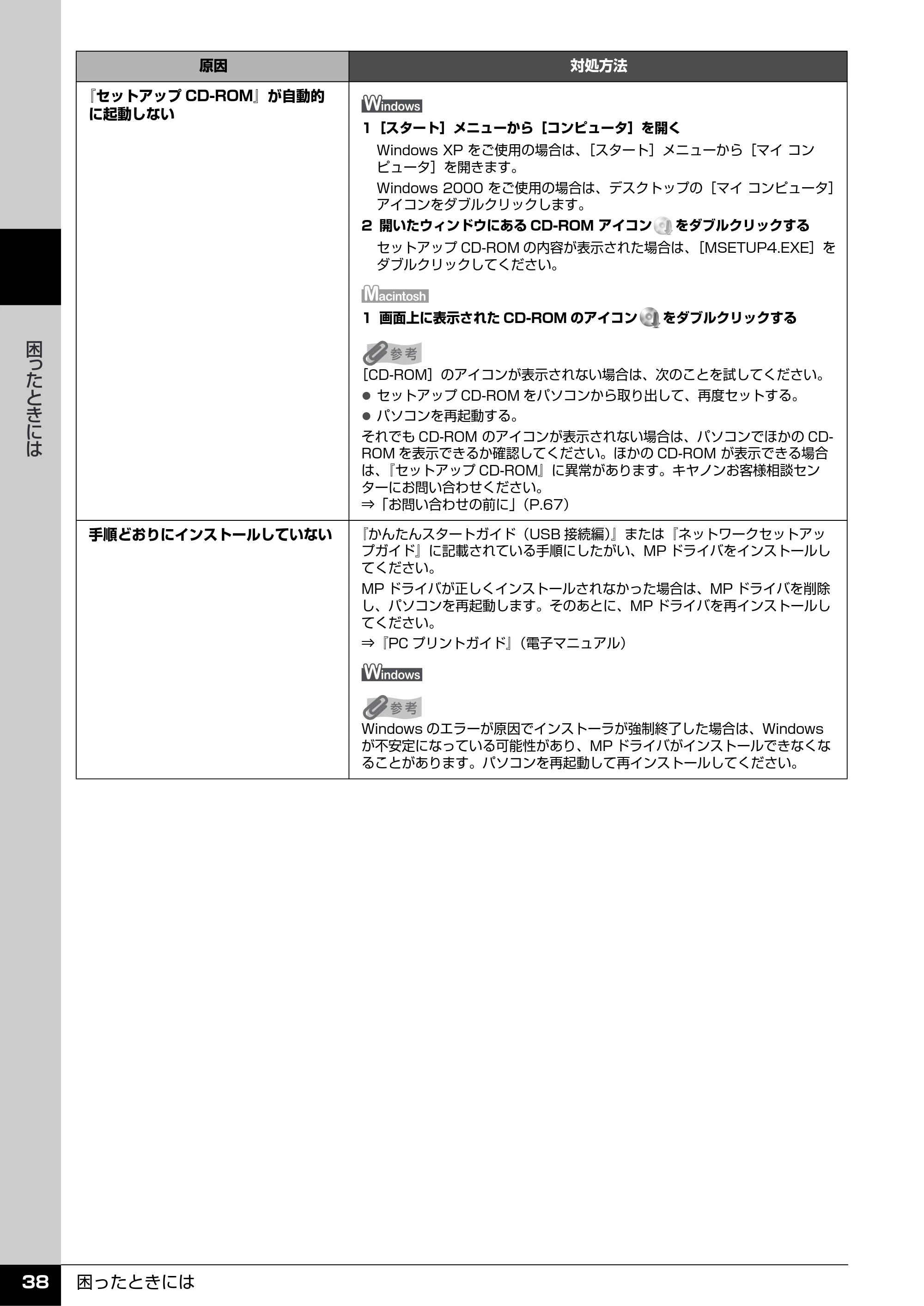 キヤノン PIXUS MX7600 操作ガイド (お手入れ・困ったときには編) (PDF形式/7.23Mバイト) — 原本ページ — 39ページ