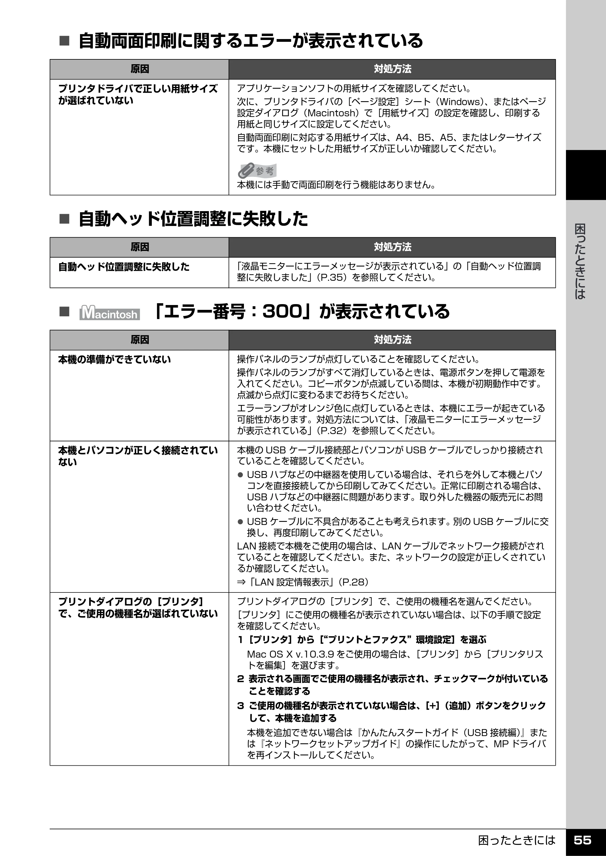 キヤノン PIXUS MX7600 操作ガイド (お手入れ・困ったときには編) (PDF形式/7.23Mバイト) — 原本ページ — 56ページ