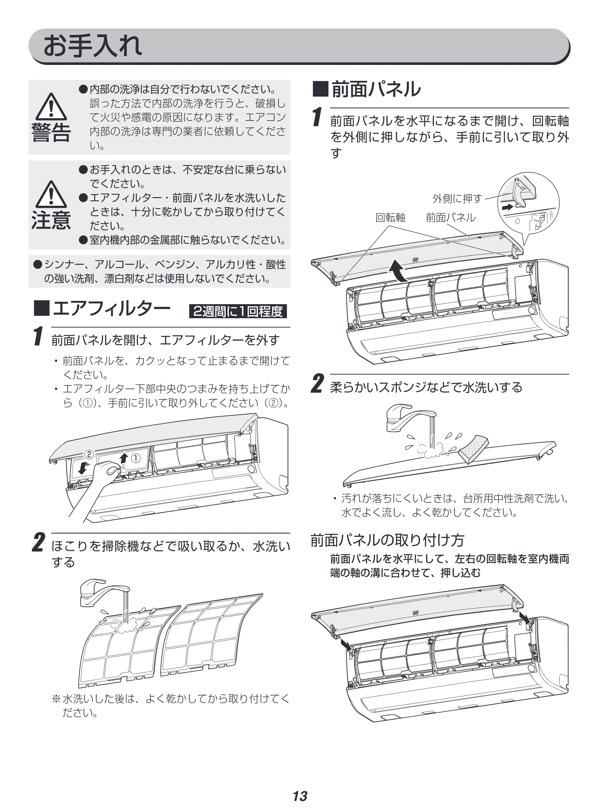 アイリスオーヤマ IRA-2804W 取扱説明書 — 原本ページ — 13ページ