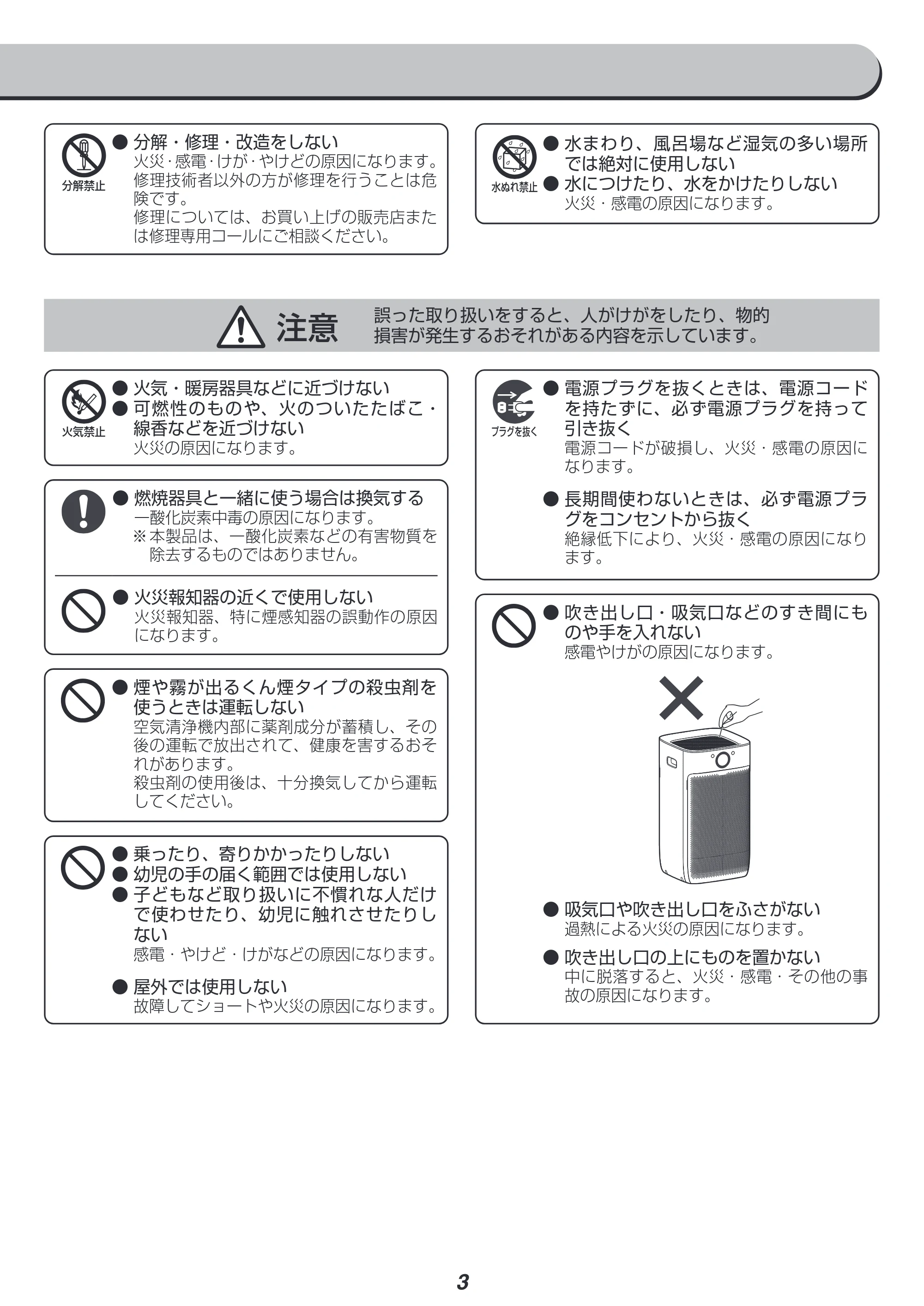アイリスオーヤマ IAP-A110 取扱説明書 — 原本ページ — 3ページ