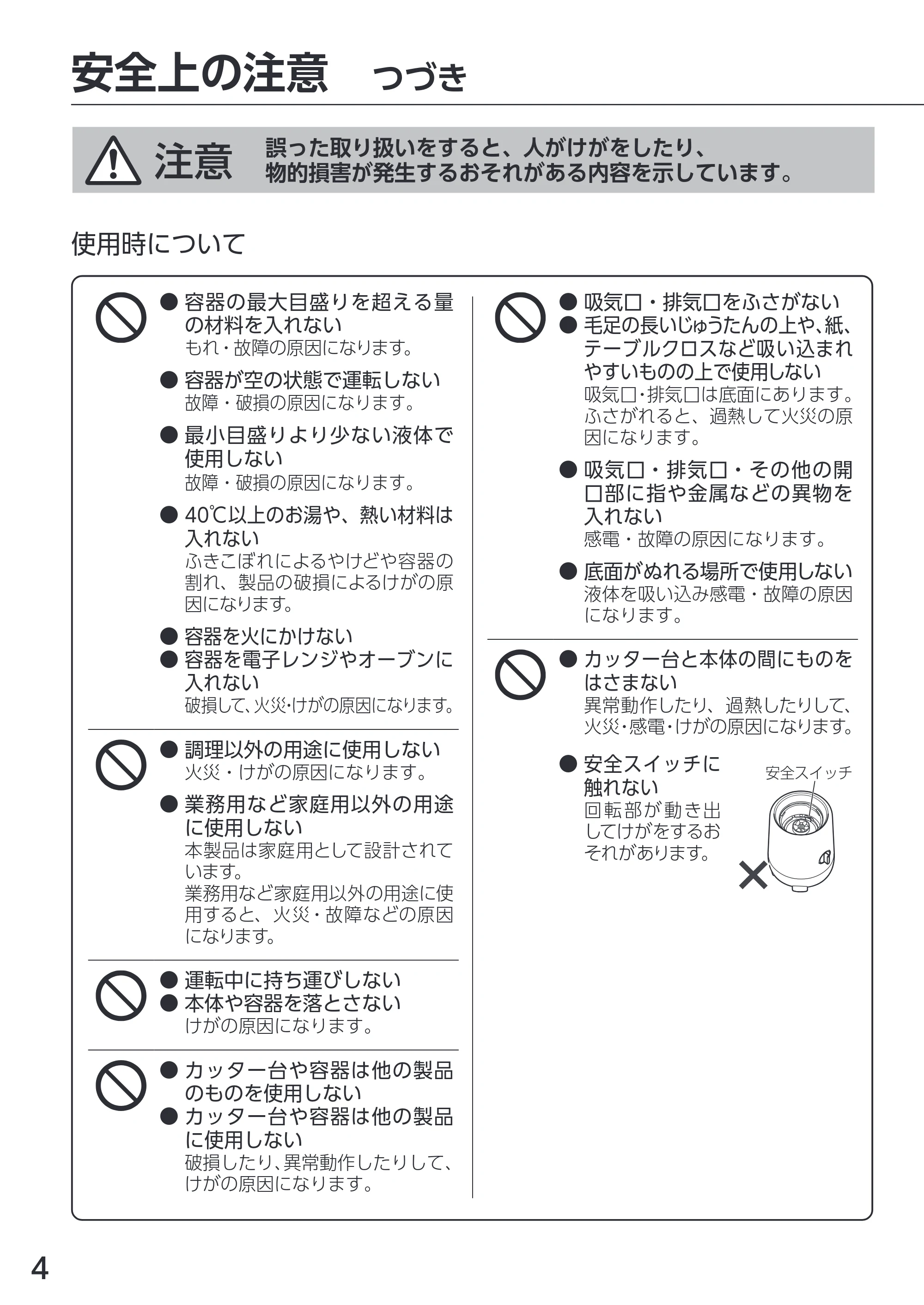 アイリスオーヤマ IJM-S101 取扱説明書 — 原本ページ — 4ページ