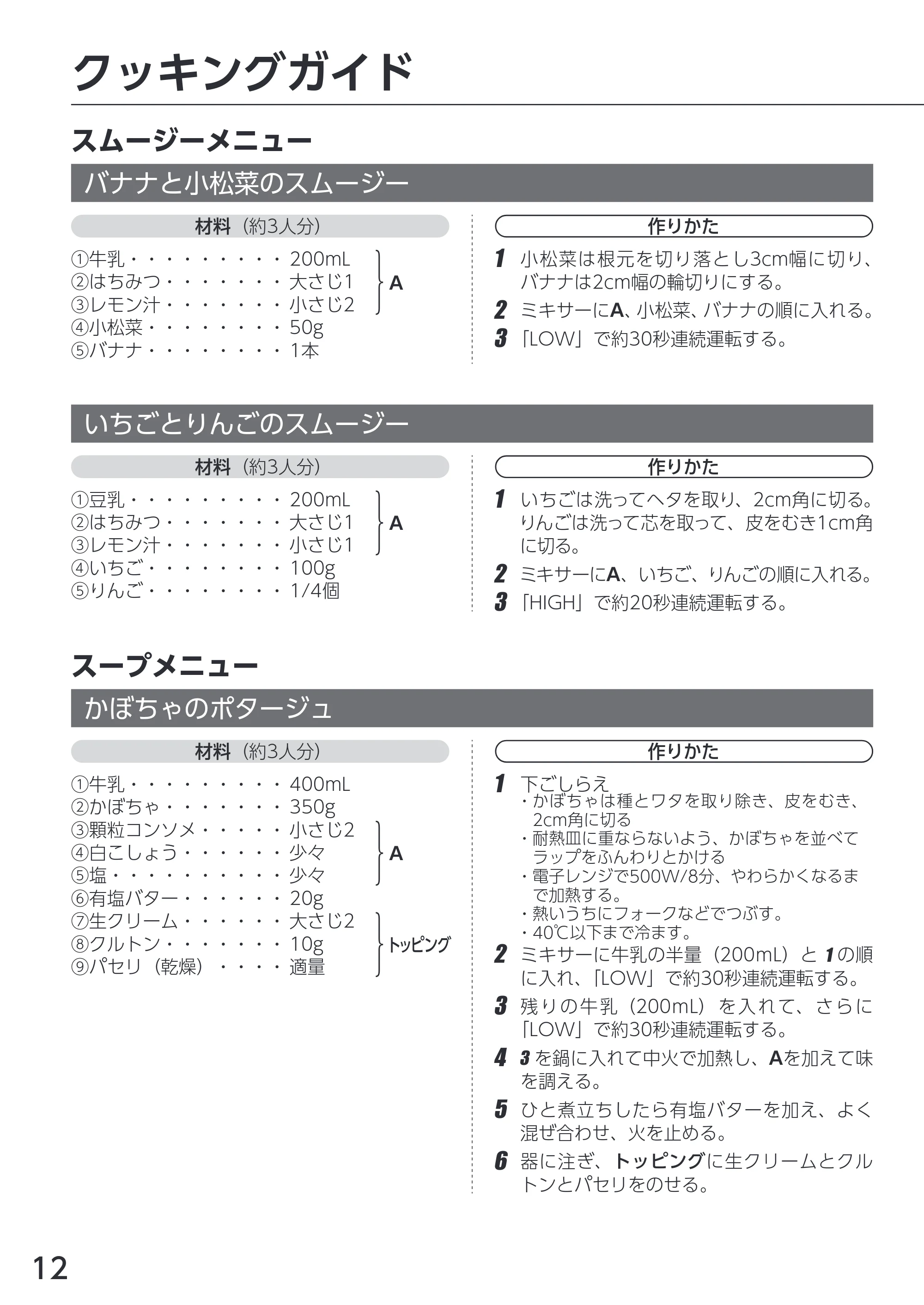 アイリスオーヤマ IJM-S101 取扱説明書 — 原本ページ — 12ページ